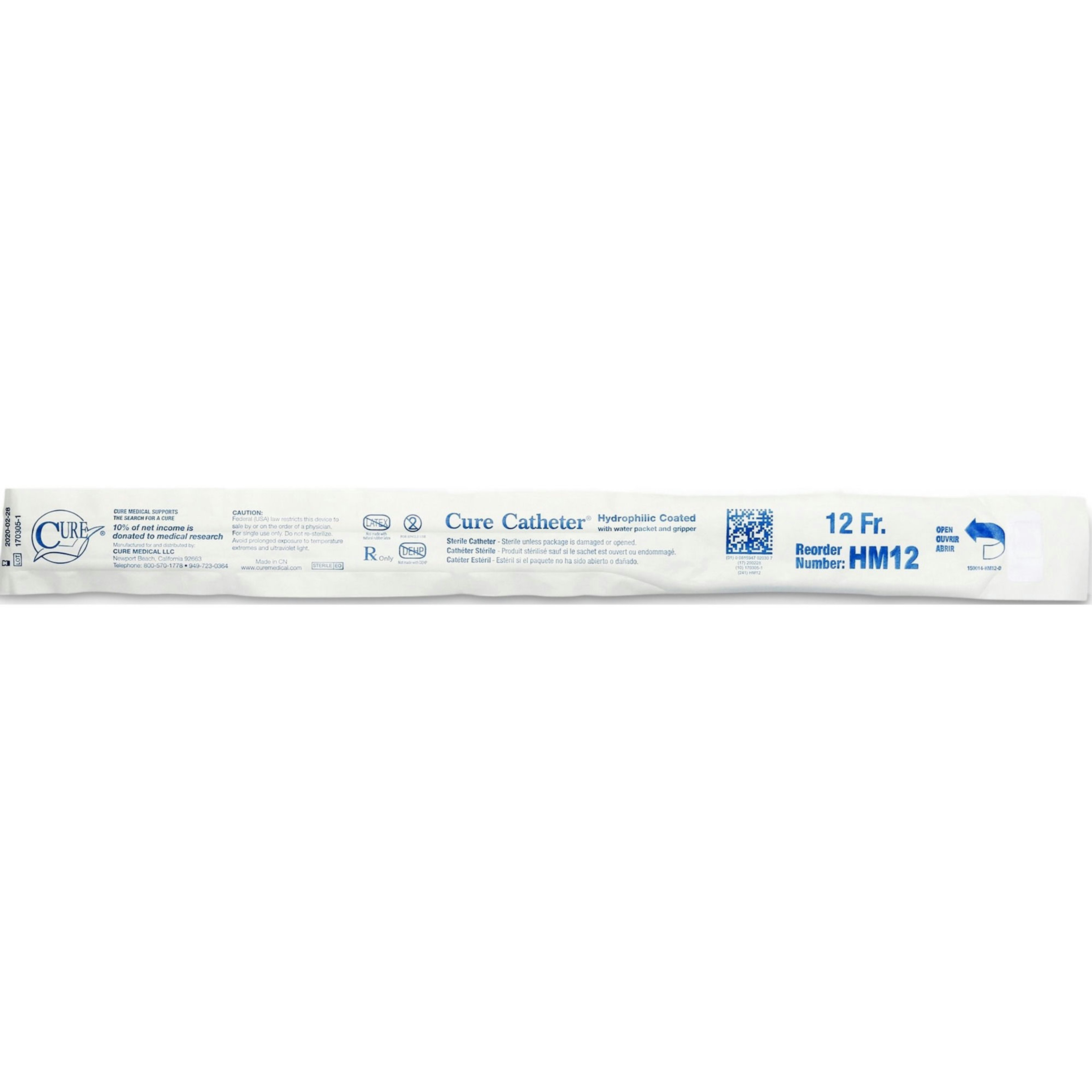 Cure Catheter Straight Tip Hydrophilic Coated