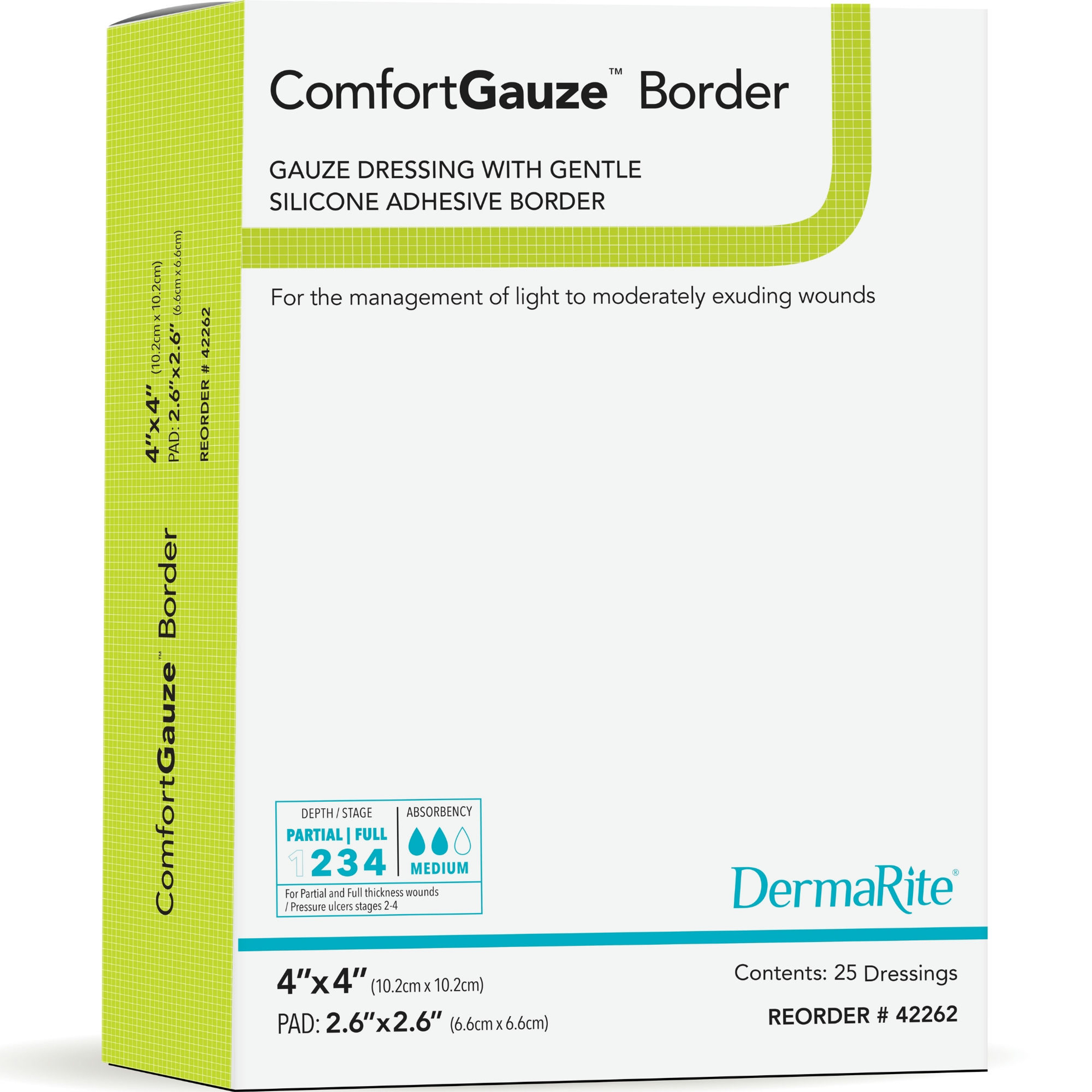 DermaRite ComfortGauze Border Gauze Dressing