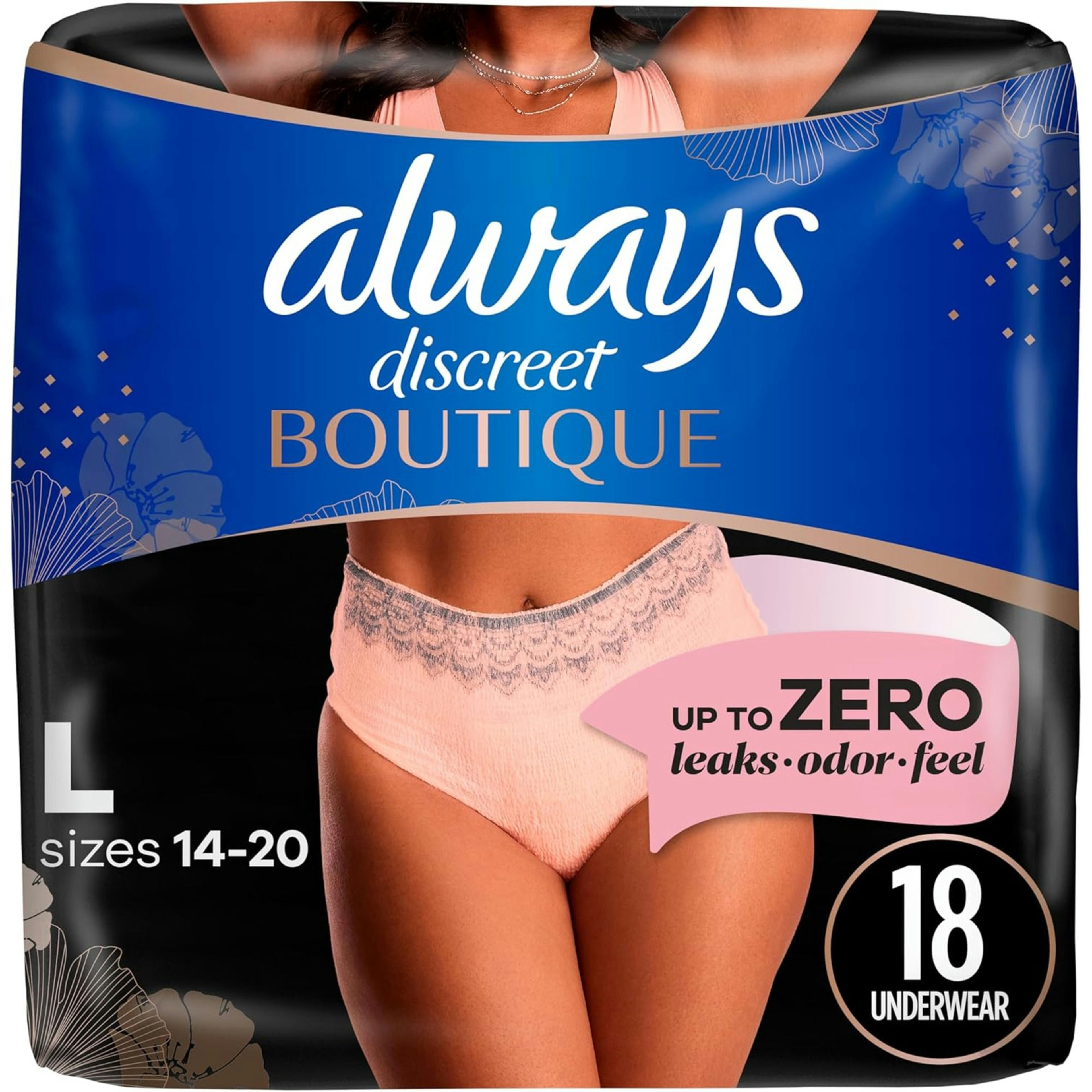 Always Discreet Boutique Incontinence & Postpartum Boutique Pull-Up Underwear for Women