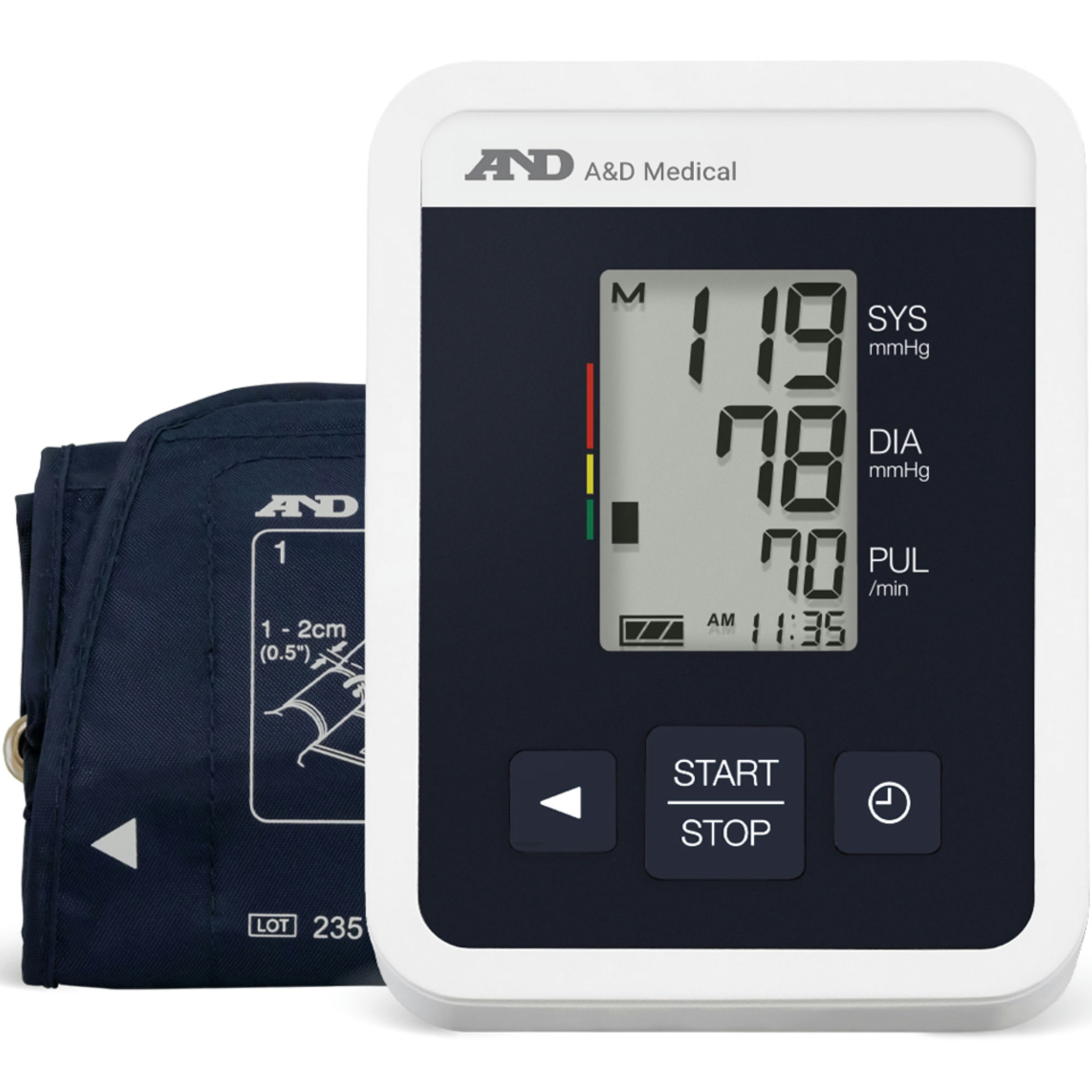 A&D Medical One Touch Upper Arm Blood Pressure Monitor with Wide Range Cuff
