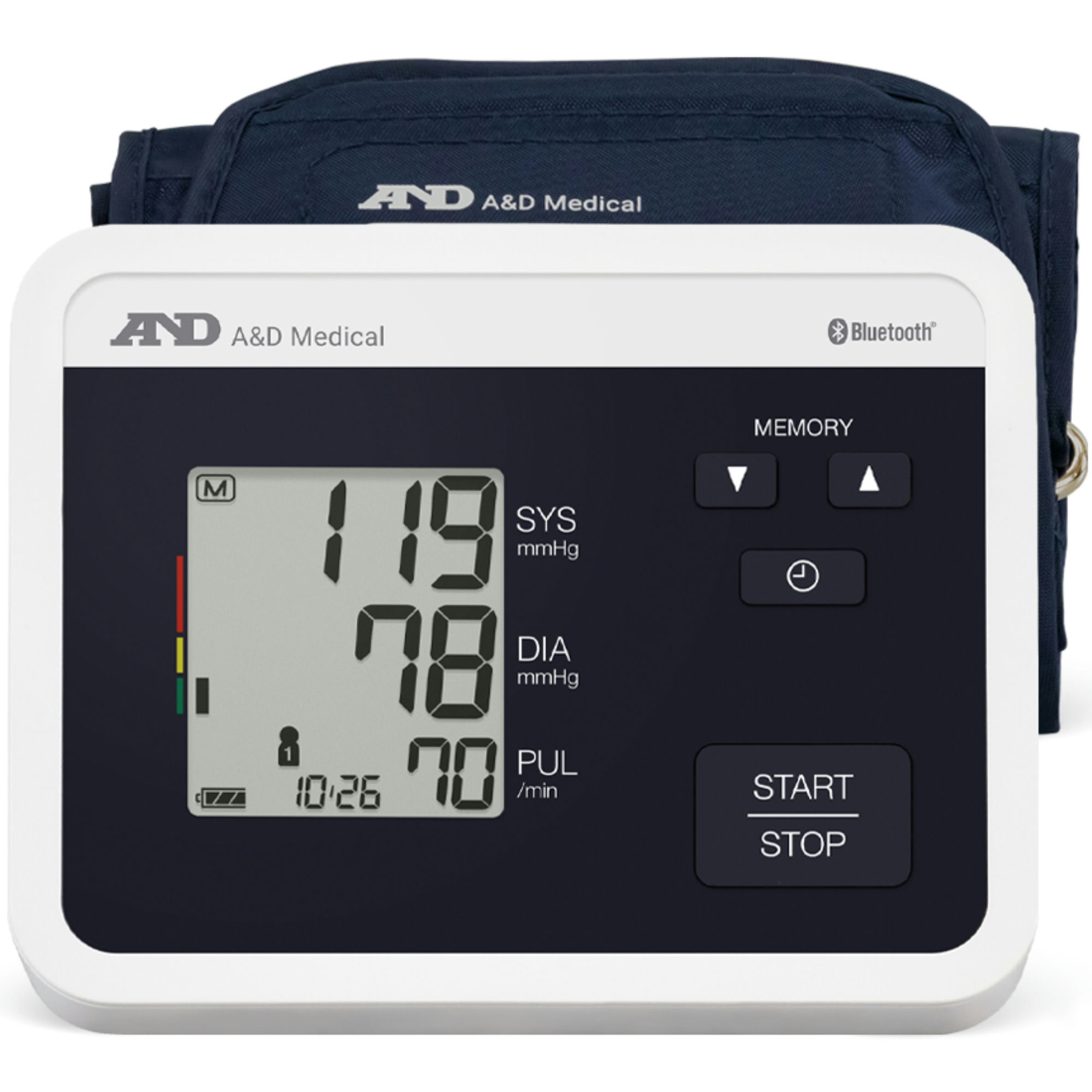 A&D Medical Multi-User Bluetooth Upper Arm Blood Pressure Monitor with Wide Range Cuff