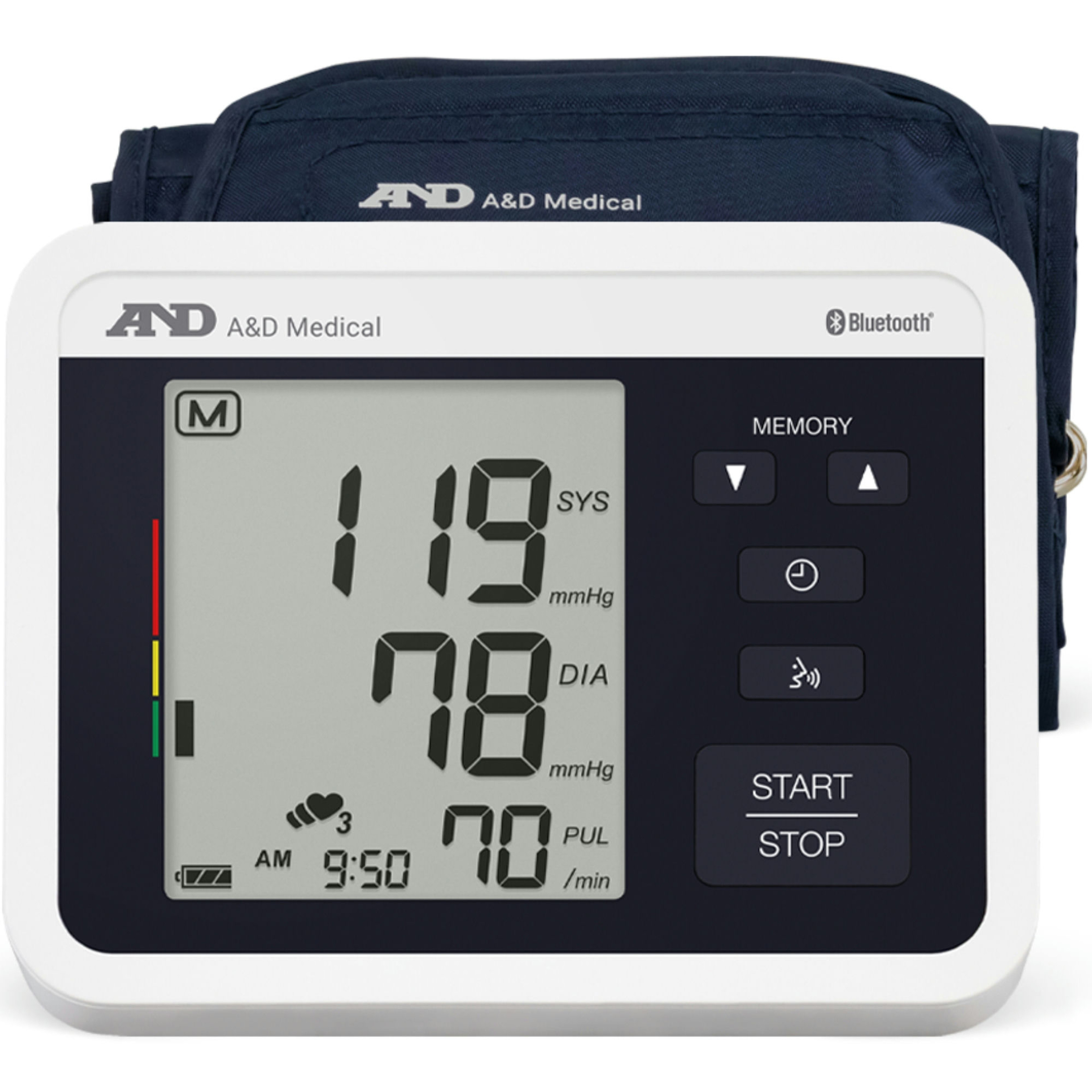 A&D Medical Voice Guided Bluetooth Upper Arm Blood Pressure Monitor with Wide Range Cuff