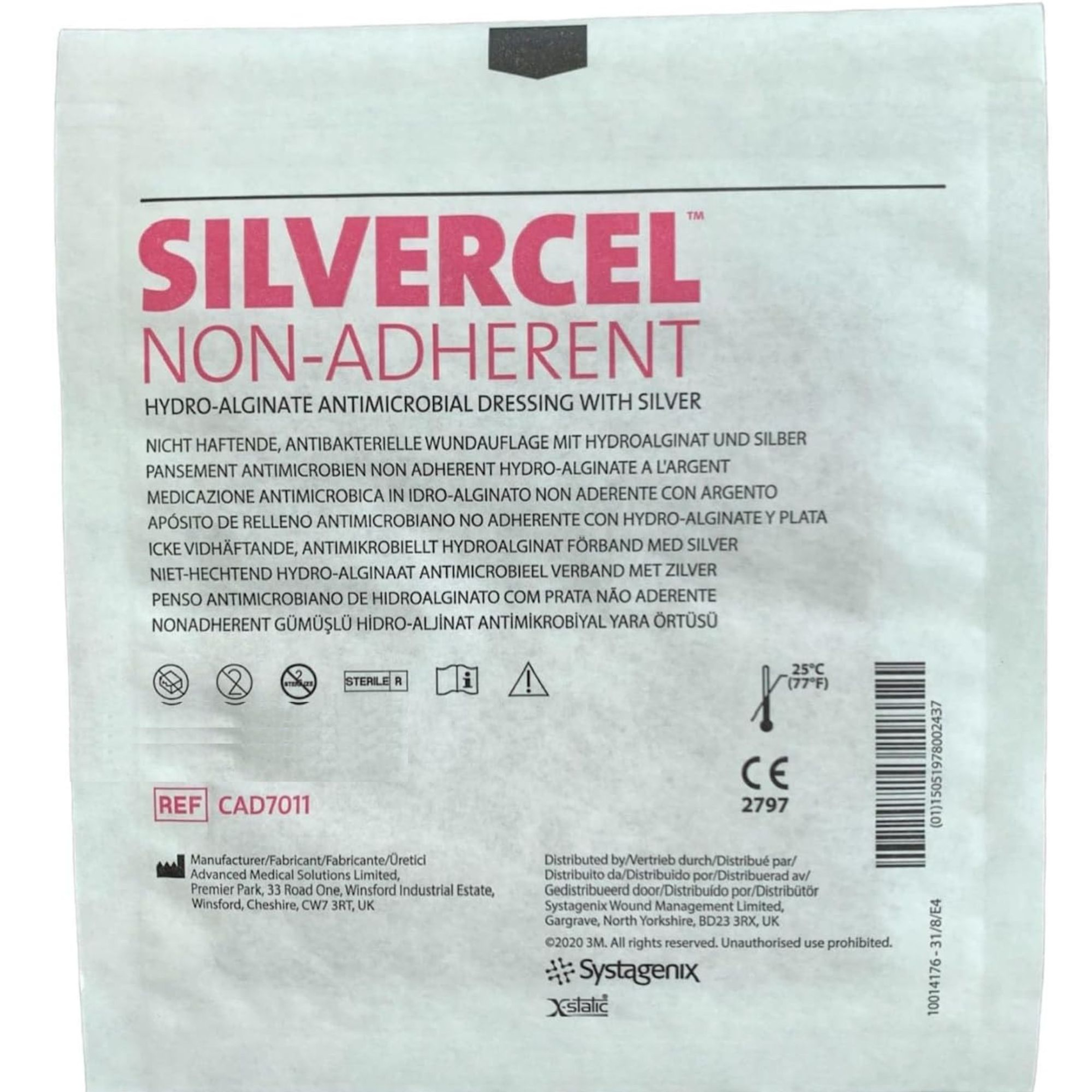 3M Silvercel Non-Adherent Antimicrobial Alginate Dressing