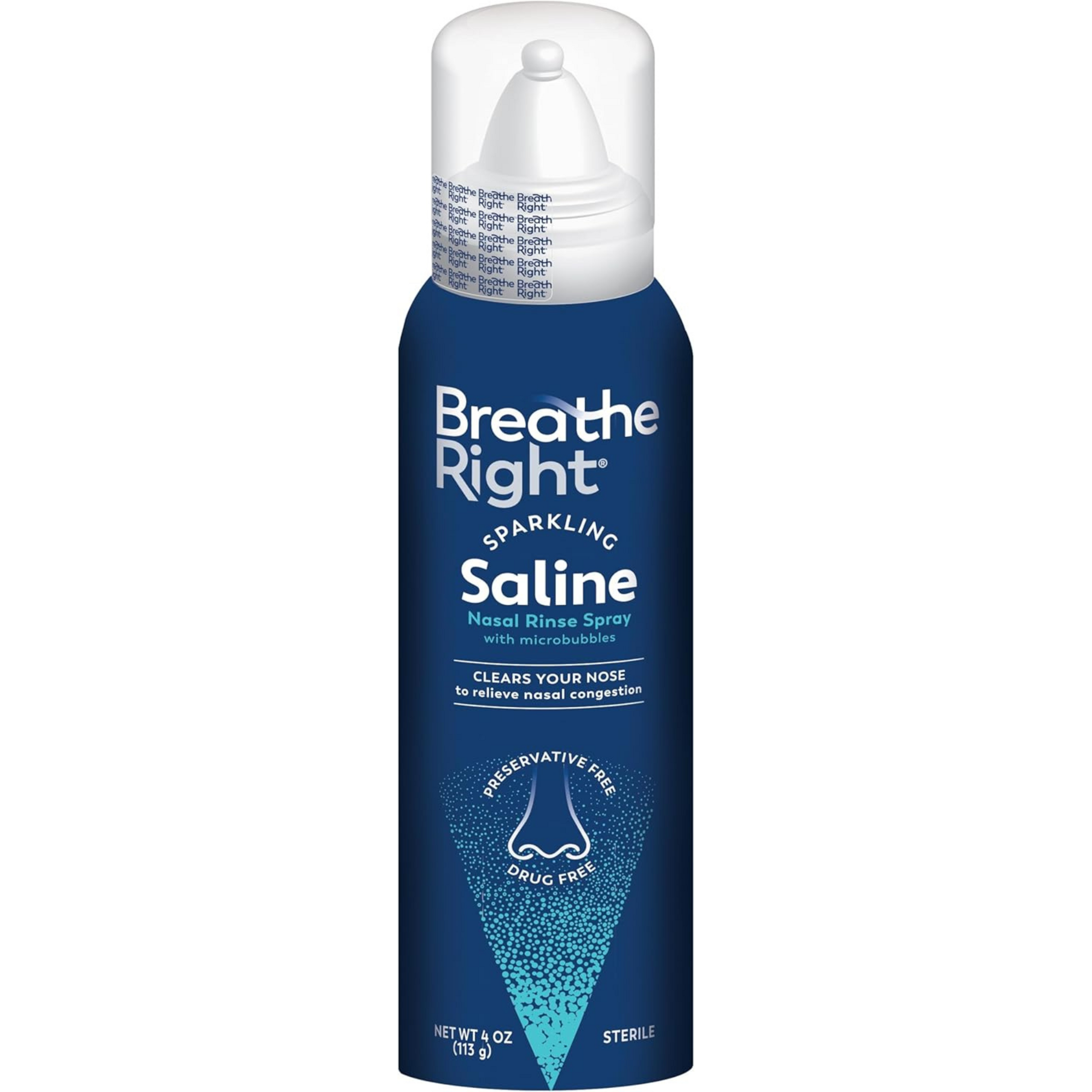 Breathe Right Sparkling Saline Nasal Rinse Spray with Microbubbles