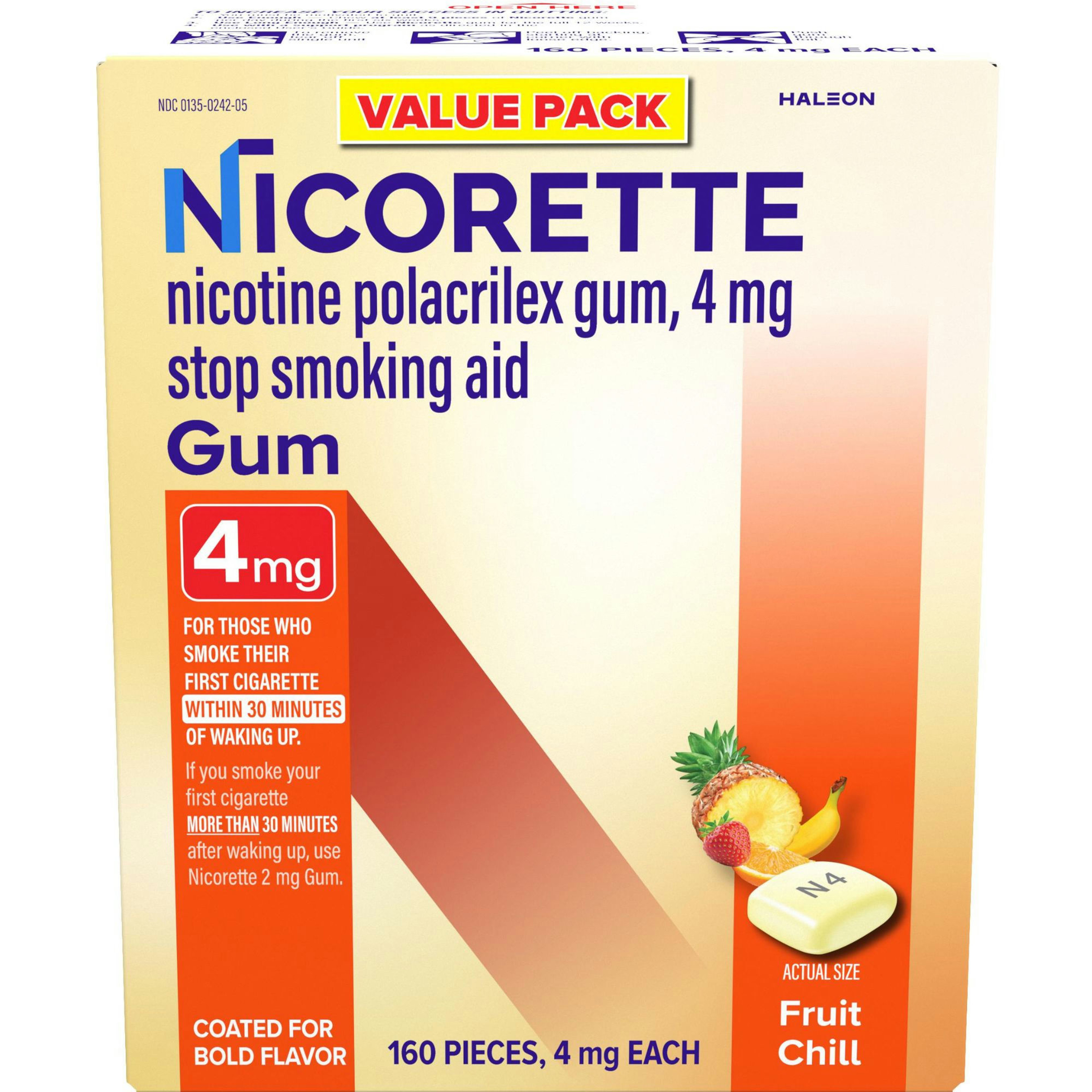 Nicorette Nicotine Gum Aid to Quit Smoking, 4 mg