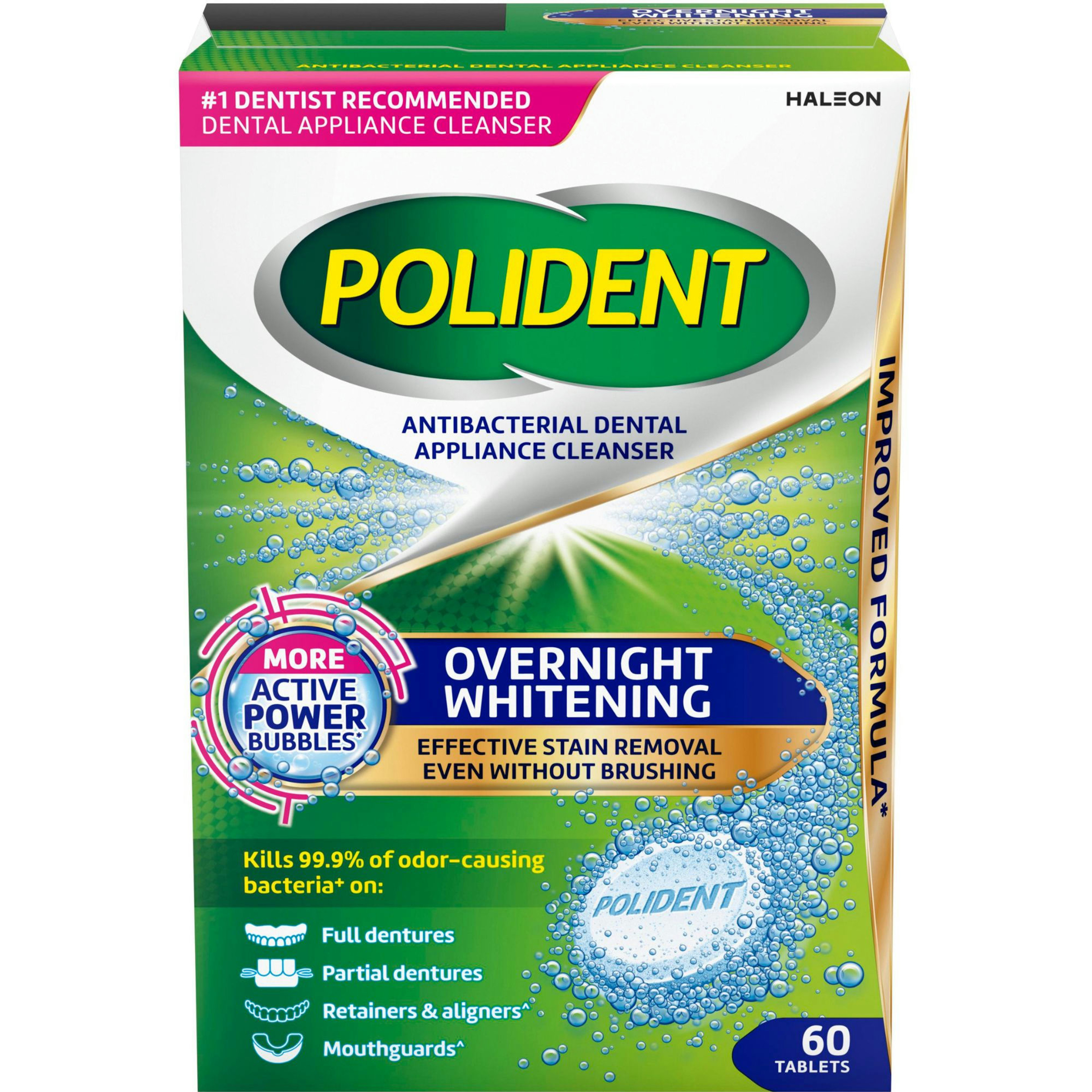 Polident Overnight Denture Whitener Cleanser