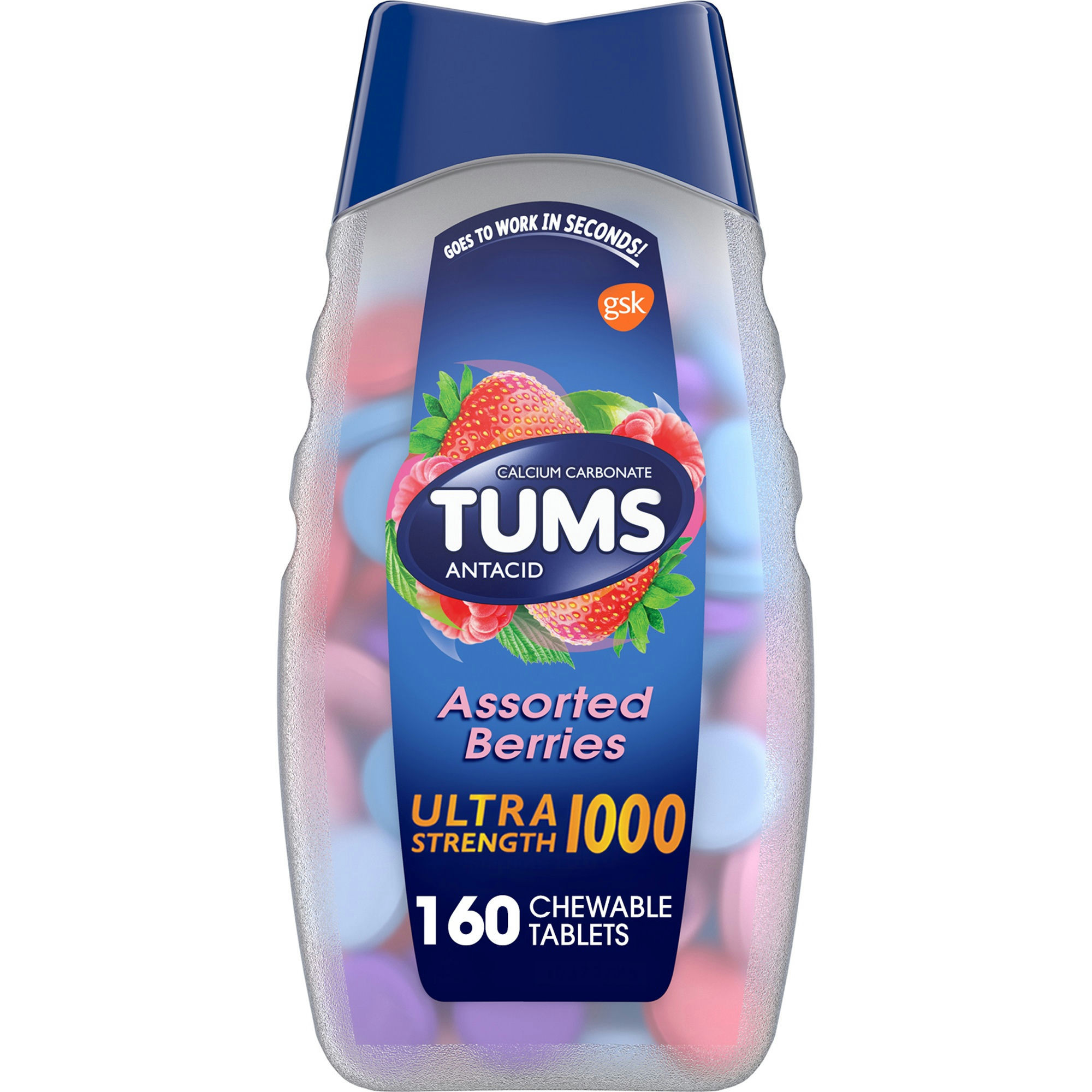 Tums Antacid Ultra Strength Chewable Tablets for Heartburn & Acid Indigestion Relief