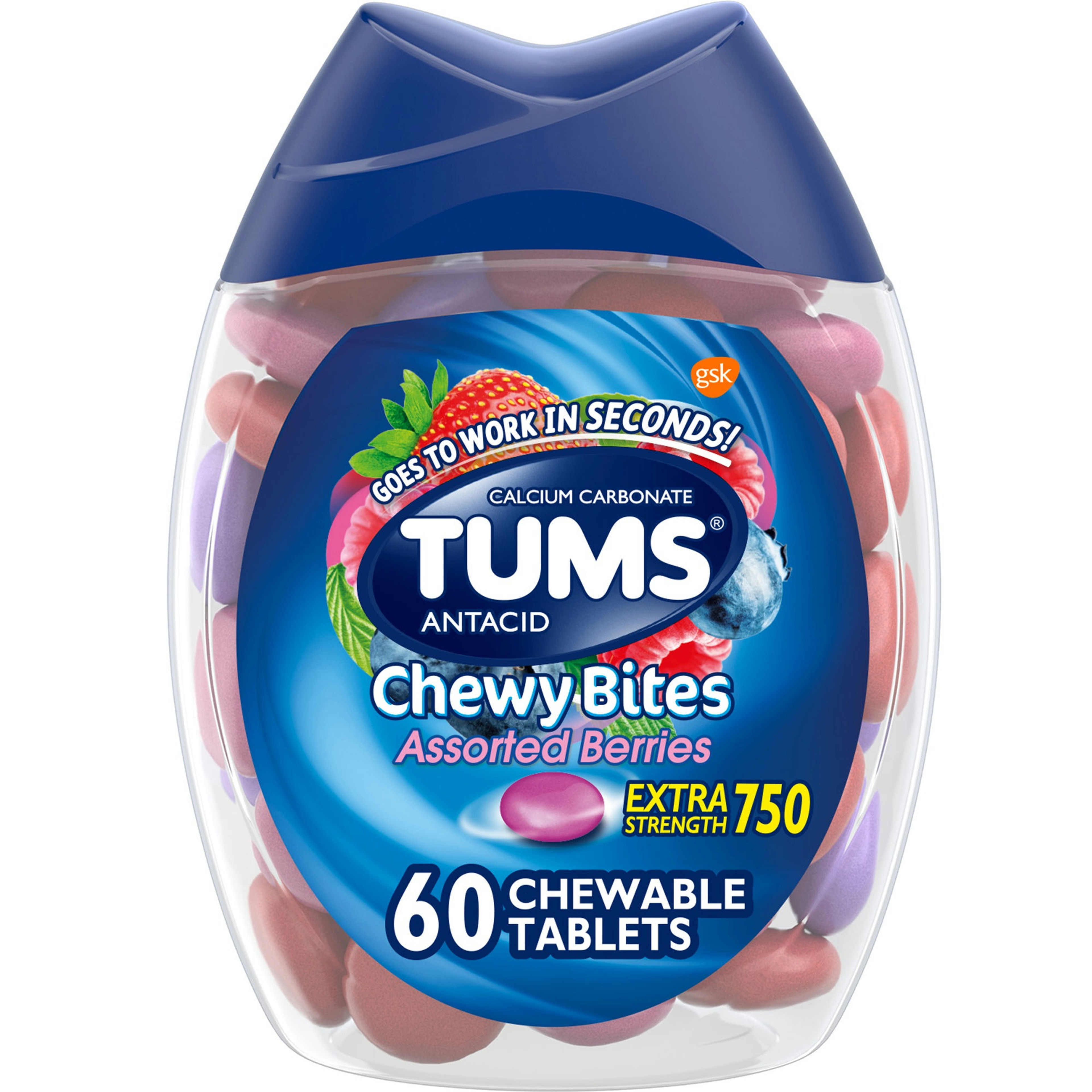 Tums Antacid Extra Strength Chewy Bites Chewable Tablets for Heartburn & Acid Indigestion Relief