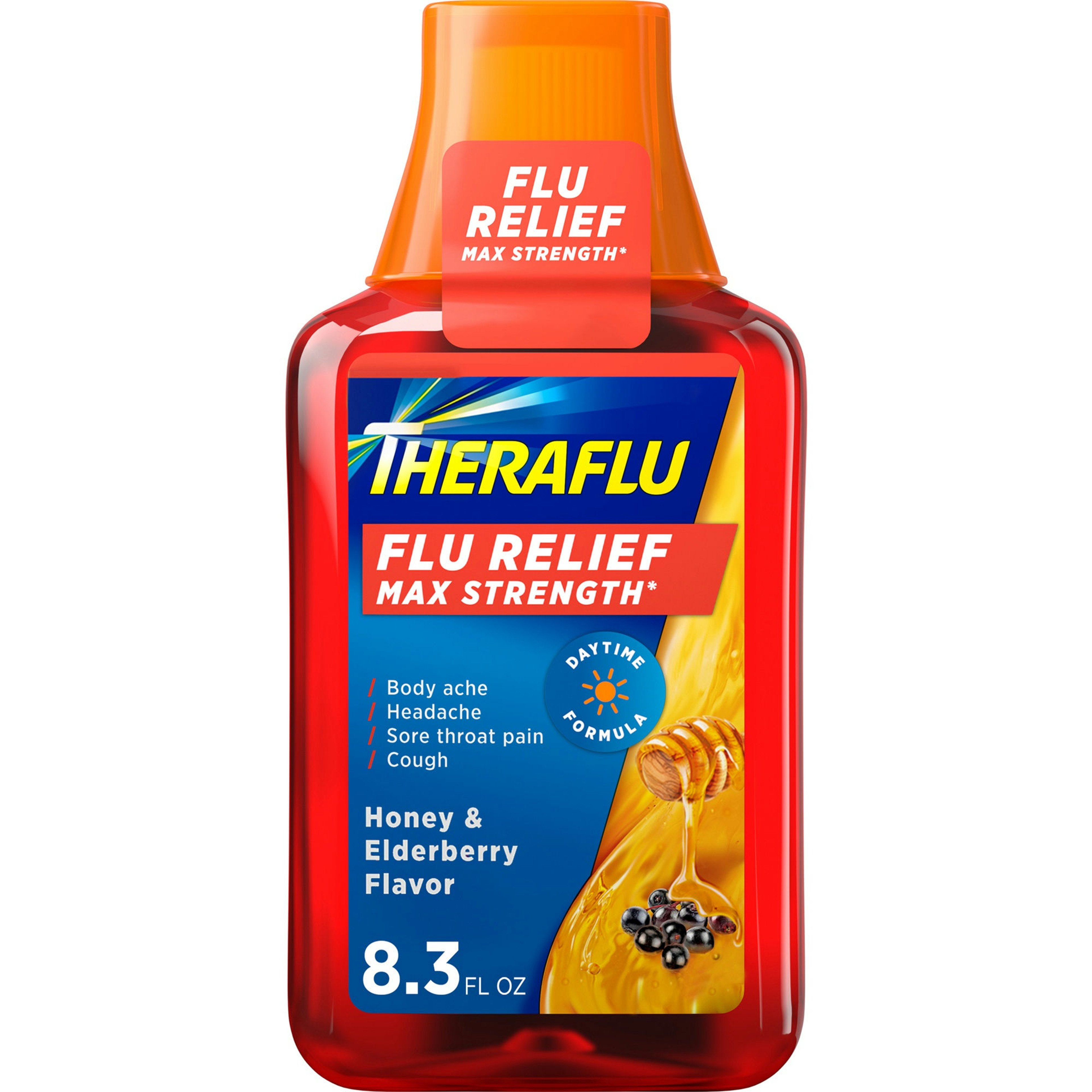 Theraflu Max Strength Daytime Flu Symptom Relief With Acetaminophen And Dextromethorphan Syrup