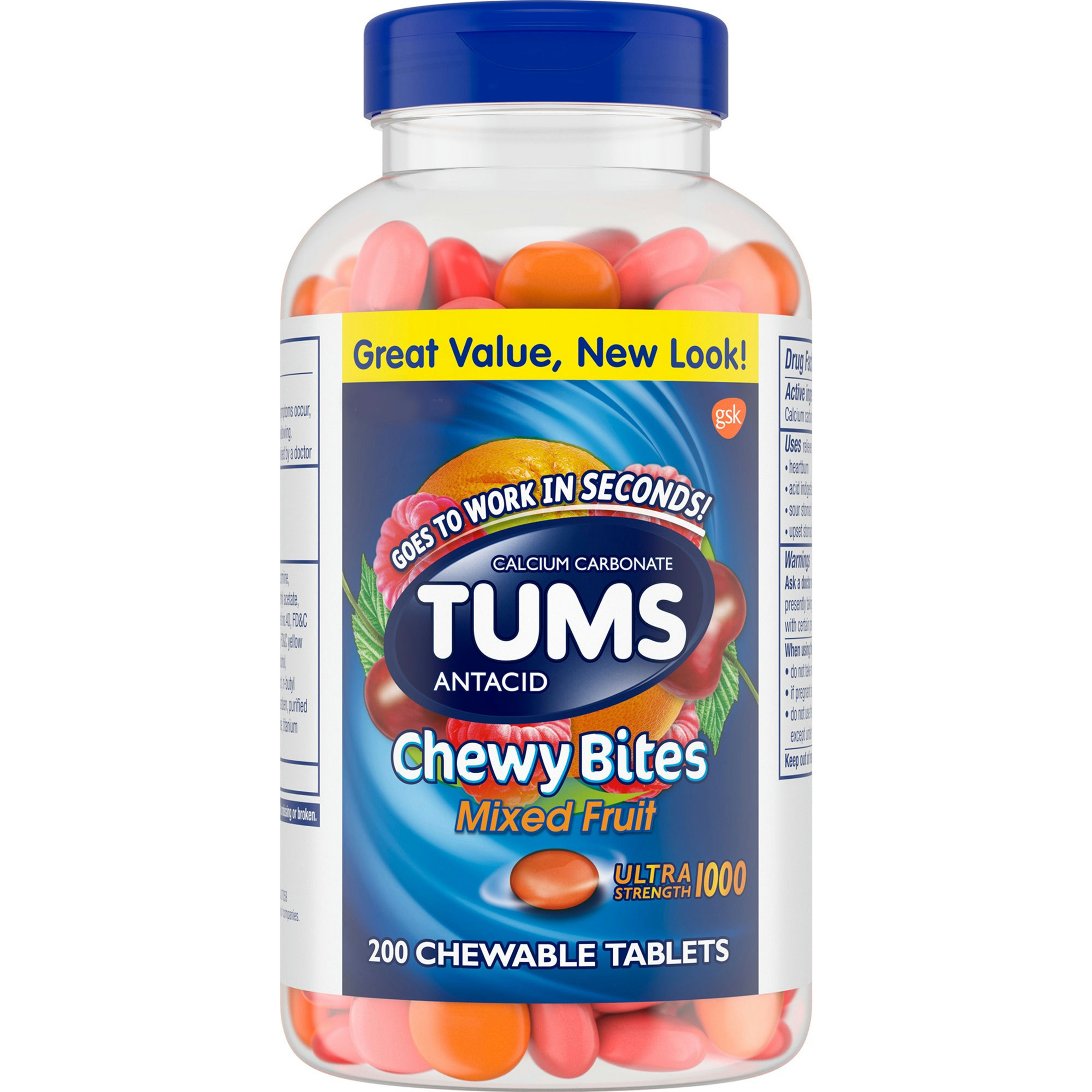 Tums Antacid Ultra Strength Chewy Bites Chewable Tablets for Heartburn & Acid Indigestion Relief