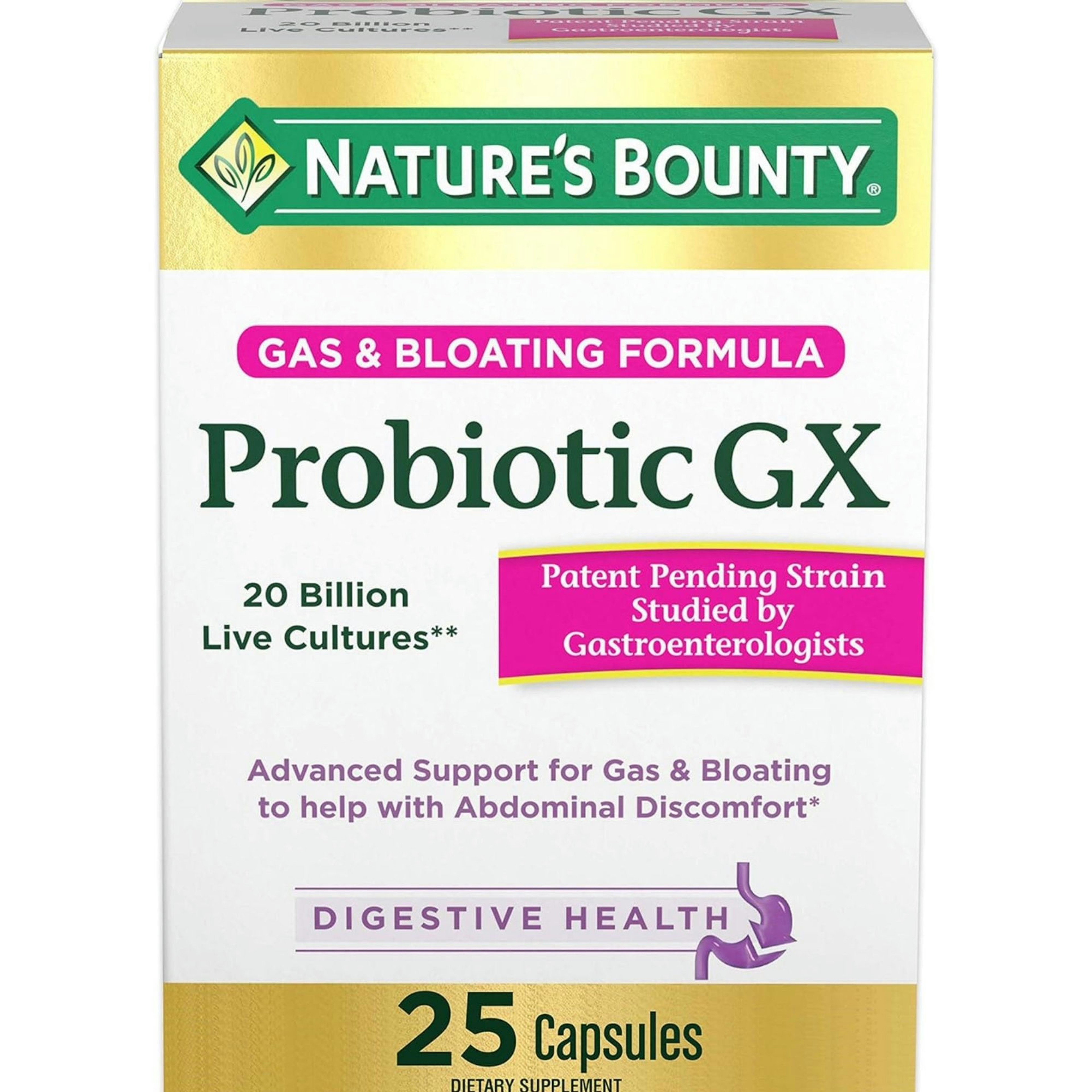 Nature's Bounty Probiotic GX Gas and Bloating Formula Dietary Supplement