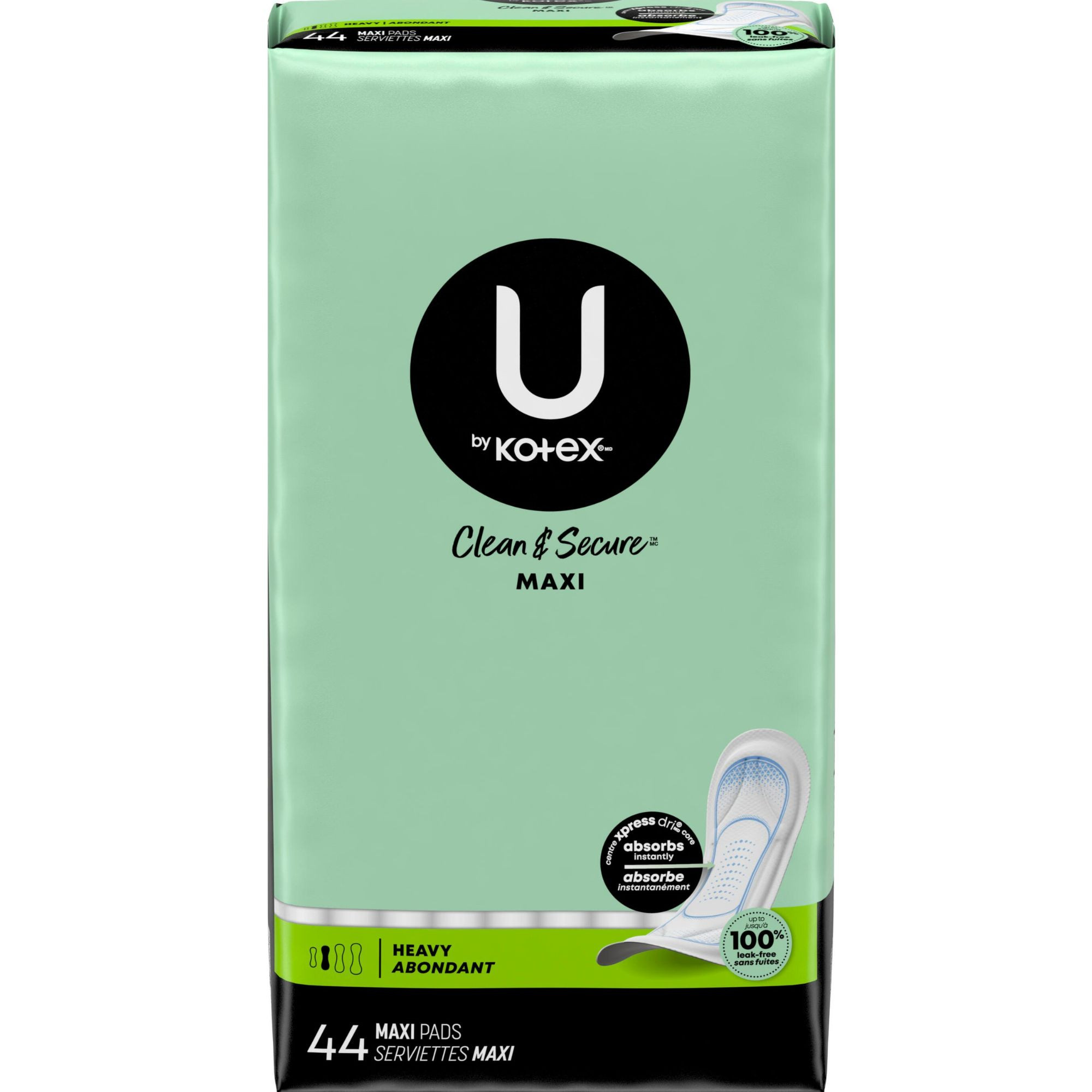 U by Kotex Clean & Secure Maxi Pads, Heavy