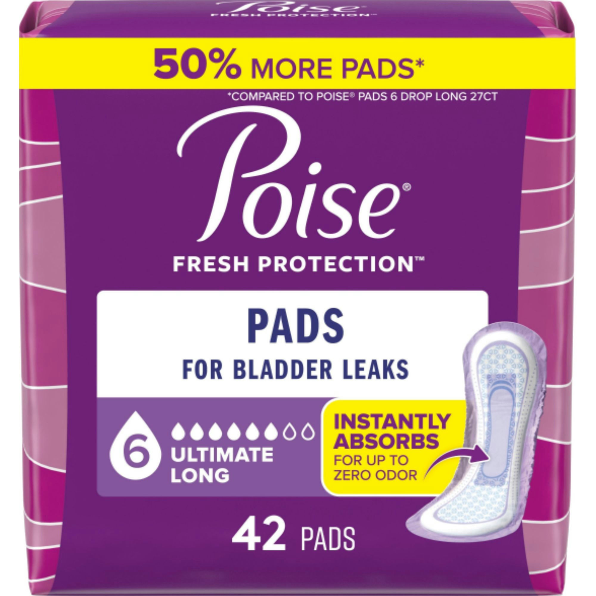 Poise Ultimate 6 Drop Incontinence Pads 