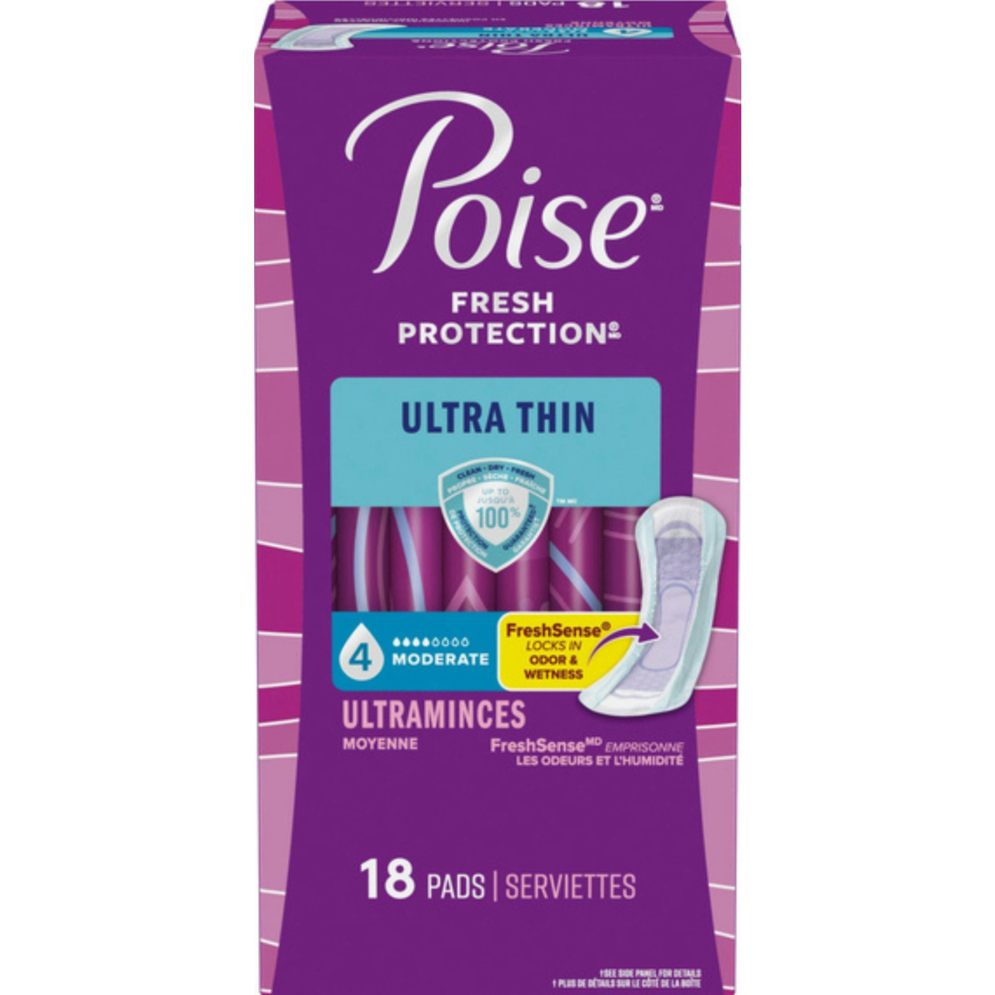 Poise Ultra Thin Pads, Moderate
