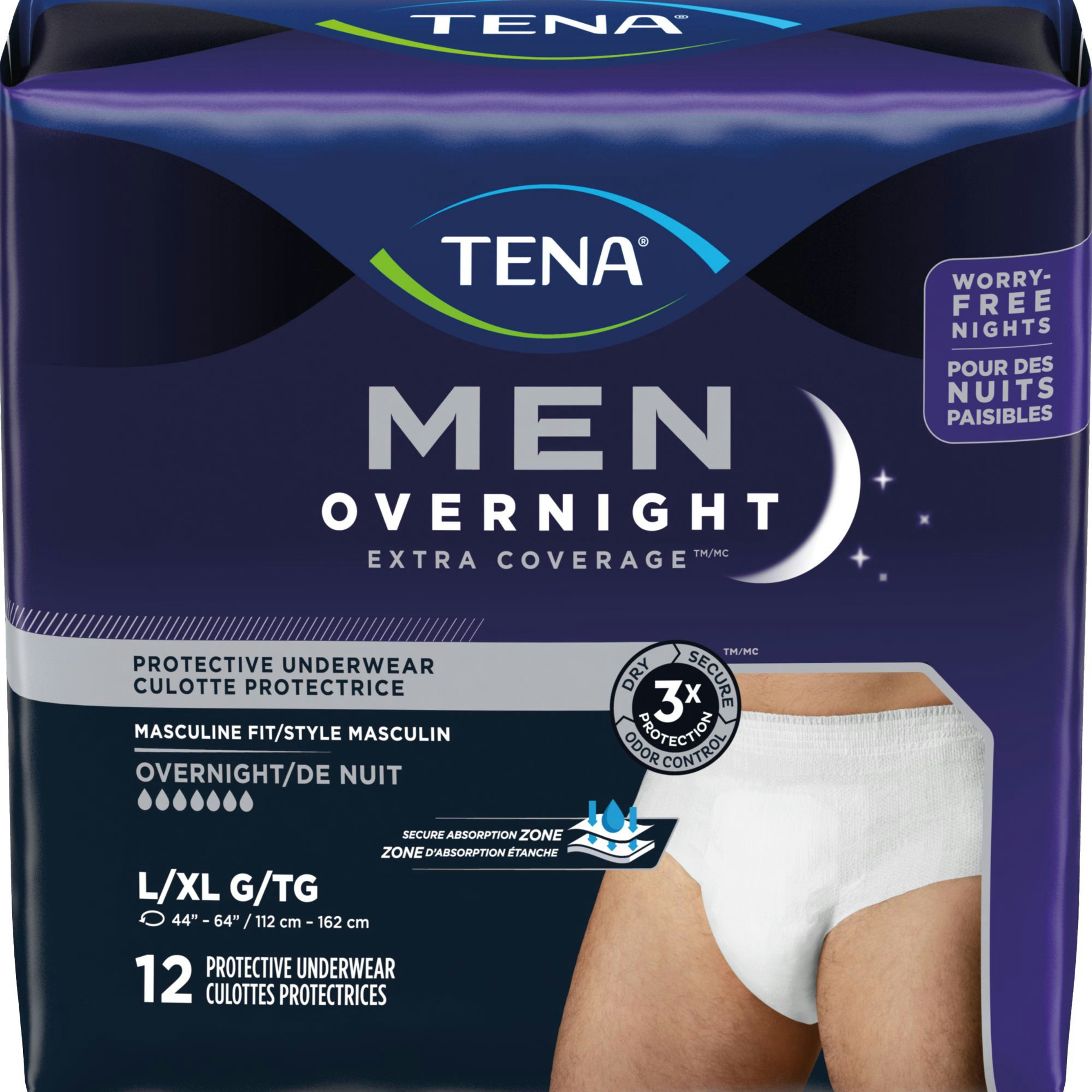 TENA Men Overnight Extra Coverage Pull-Up Incontinence Underwear