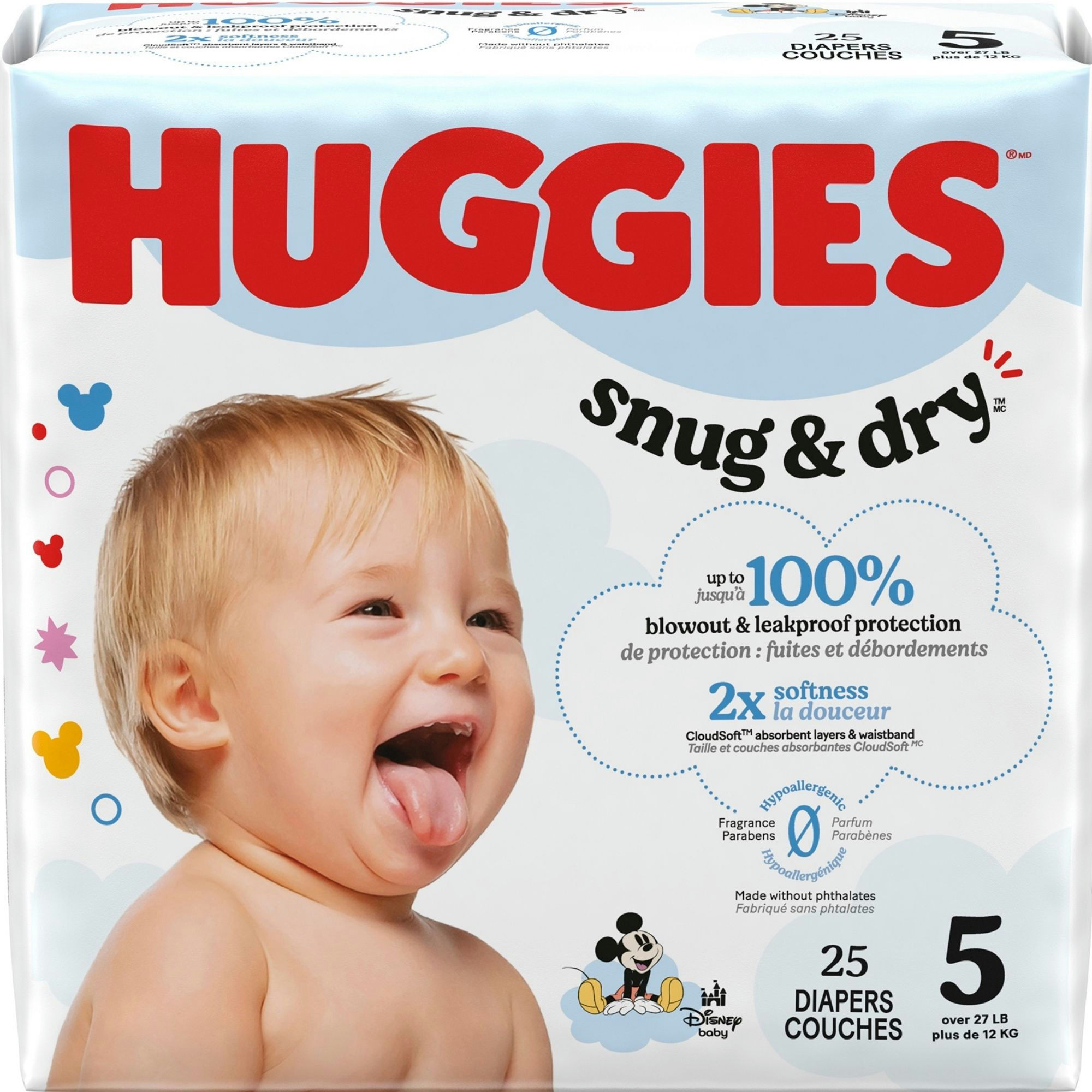 Huggies Snug & Dry Baby Diapers with Tabs, Heavy Absorbency
