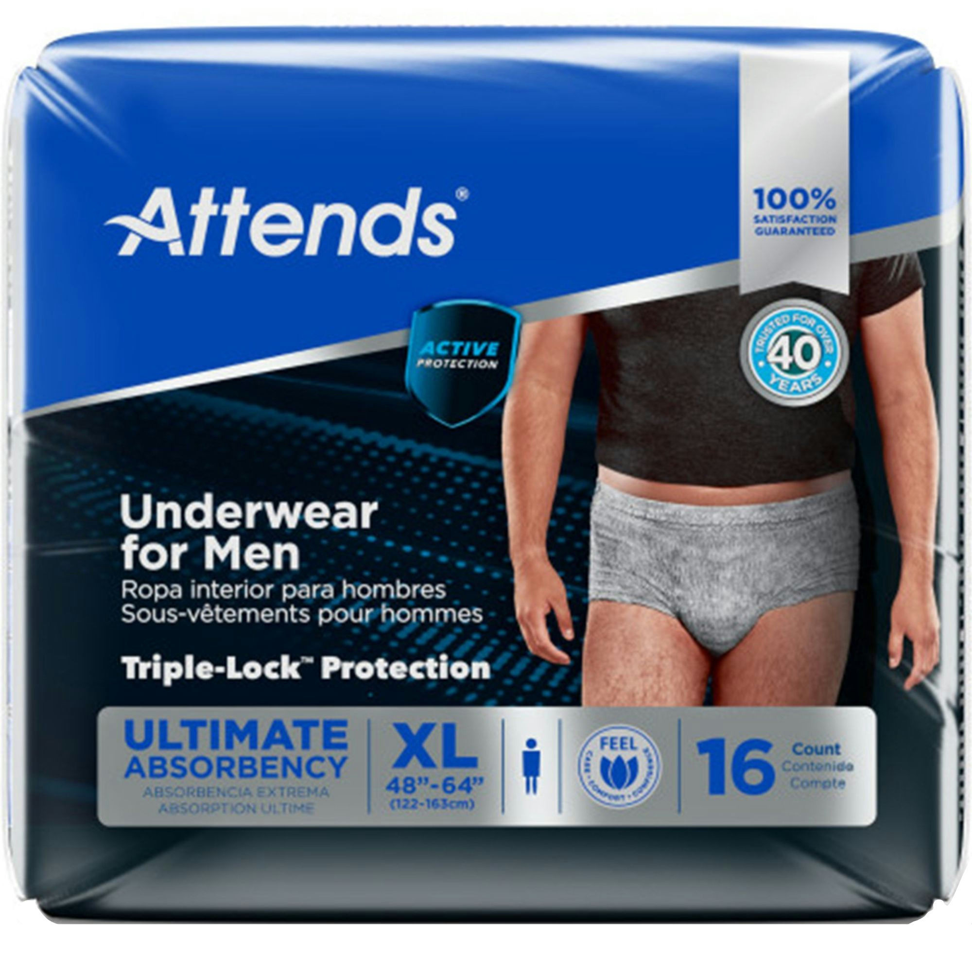 Attends Incontinence Pull-Up Underwear for Men, Ultimate Absorbency