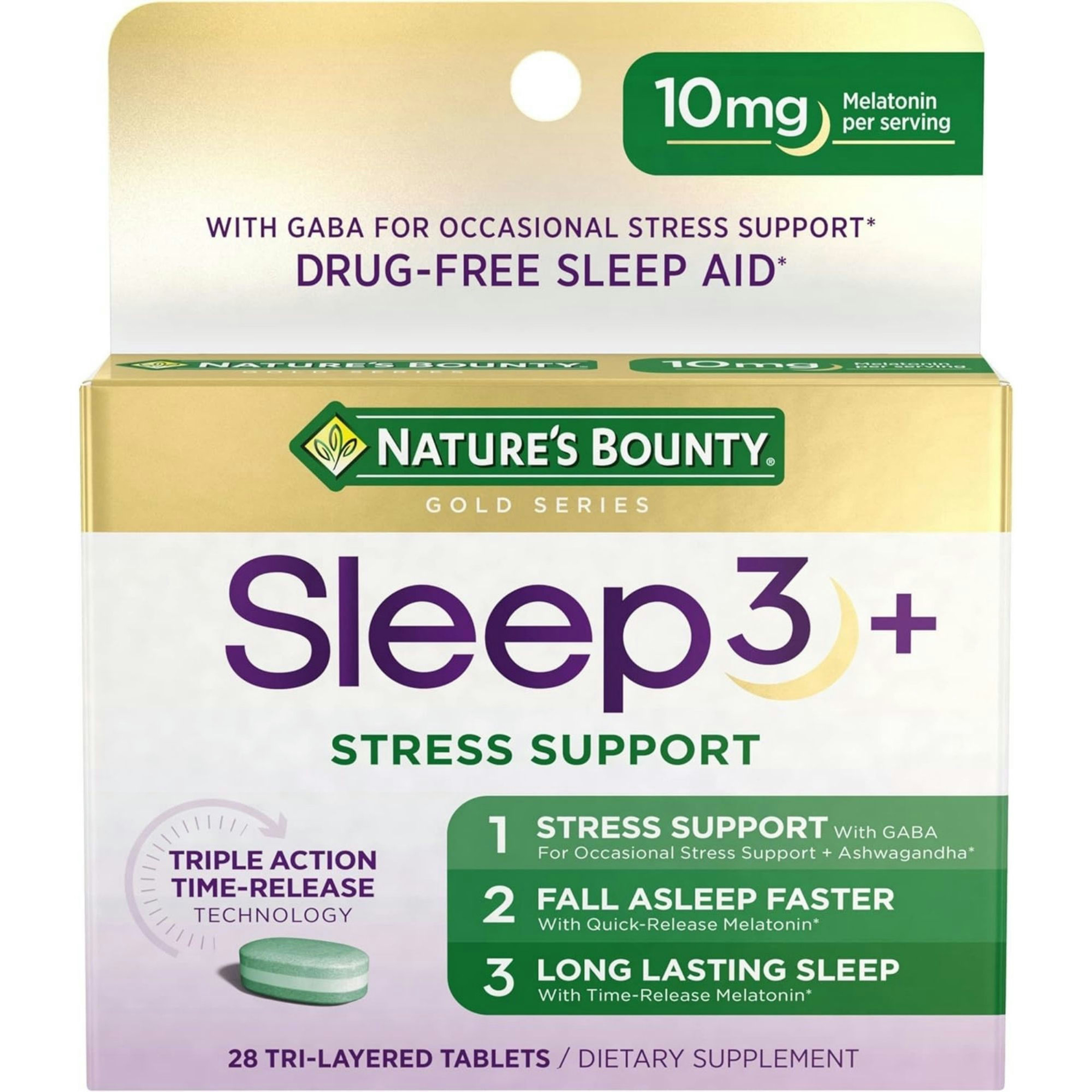 Nature's Bounty Gold Series Sleep3 + Stress Support Dietary Supplement