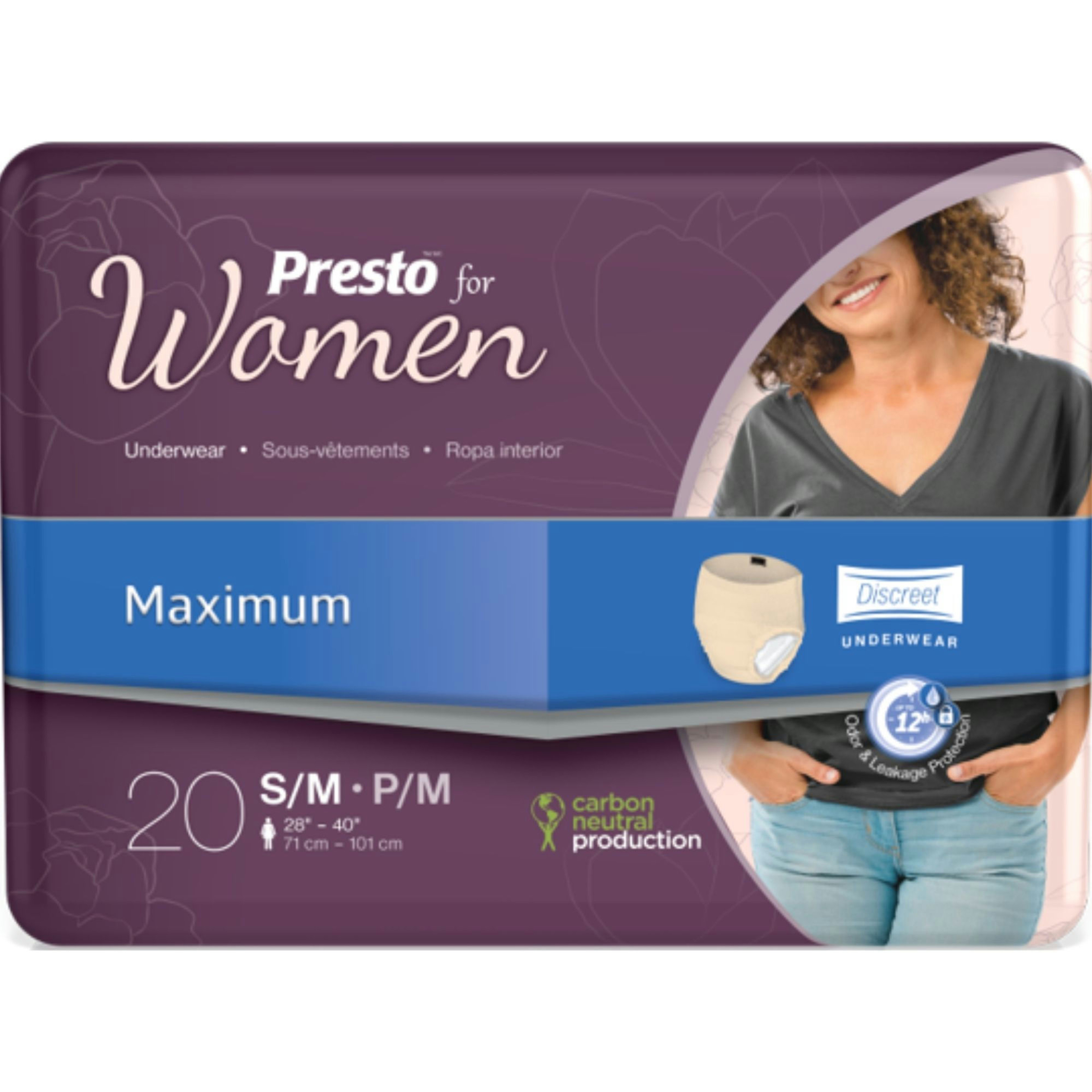 Presto for Women Incontinence Pull-Up Underwear, Maximum Absorbency