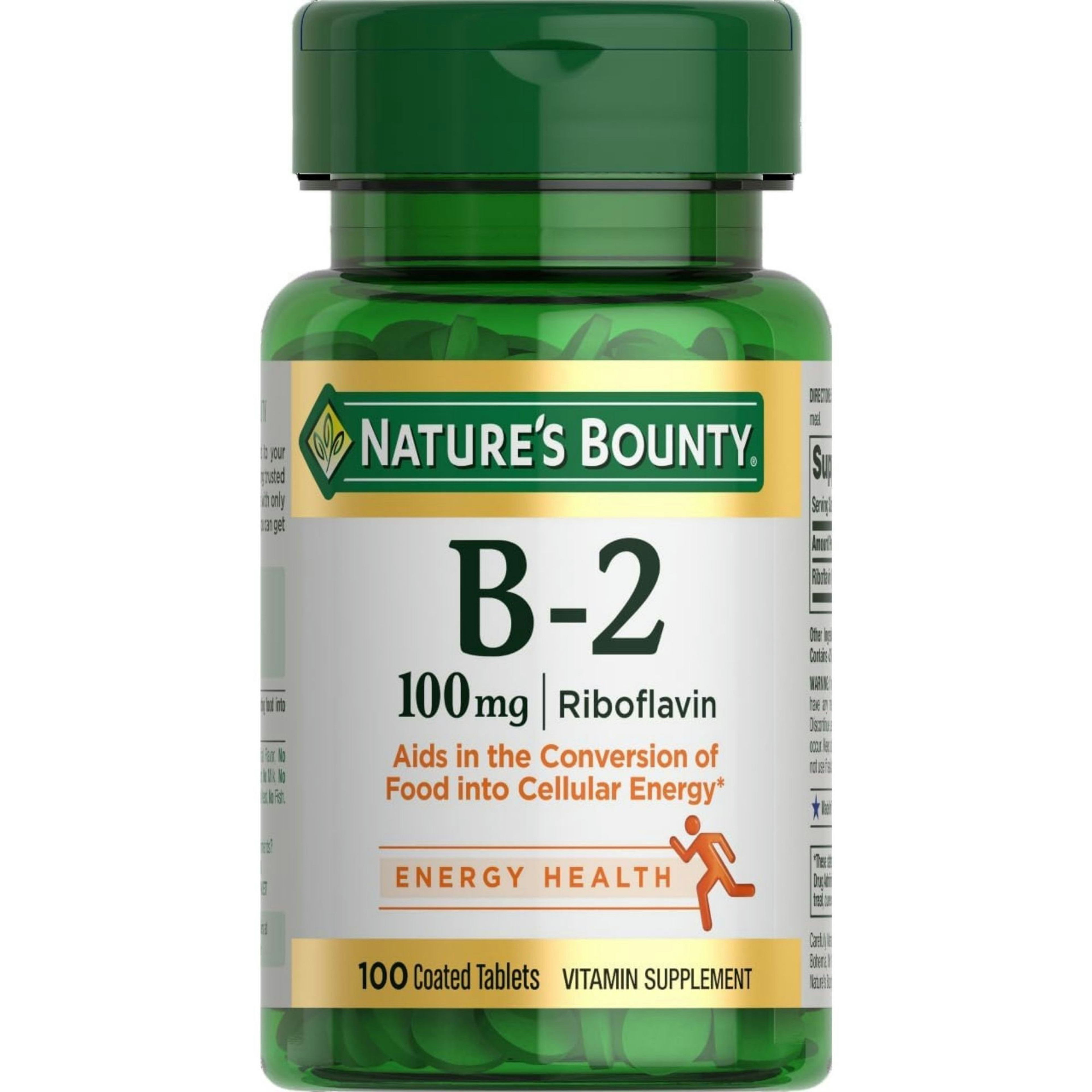 Nature's Bounty Vitamin B-2 Dietary Supplement, 100 mg
