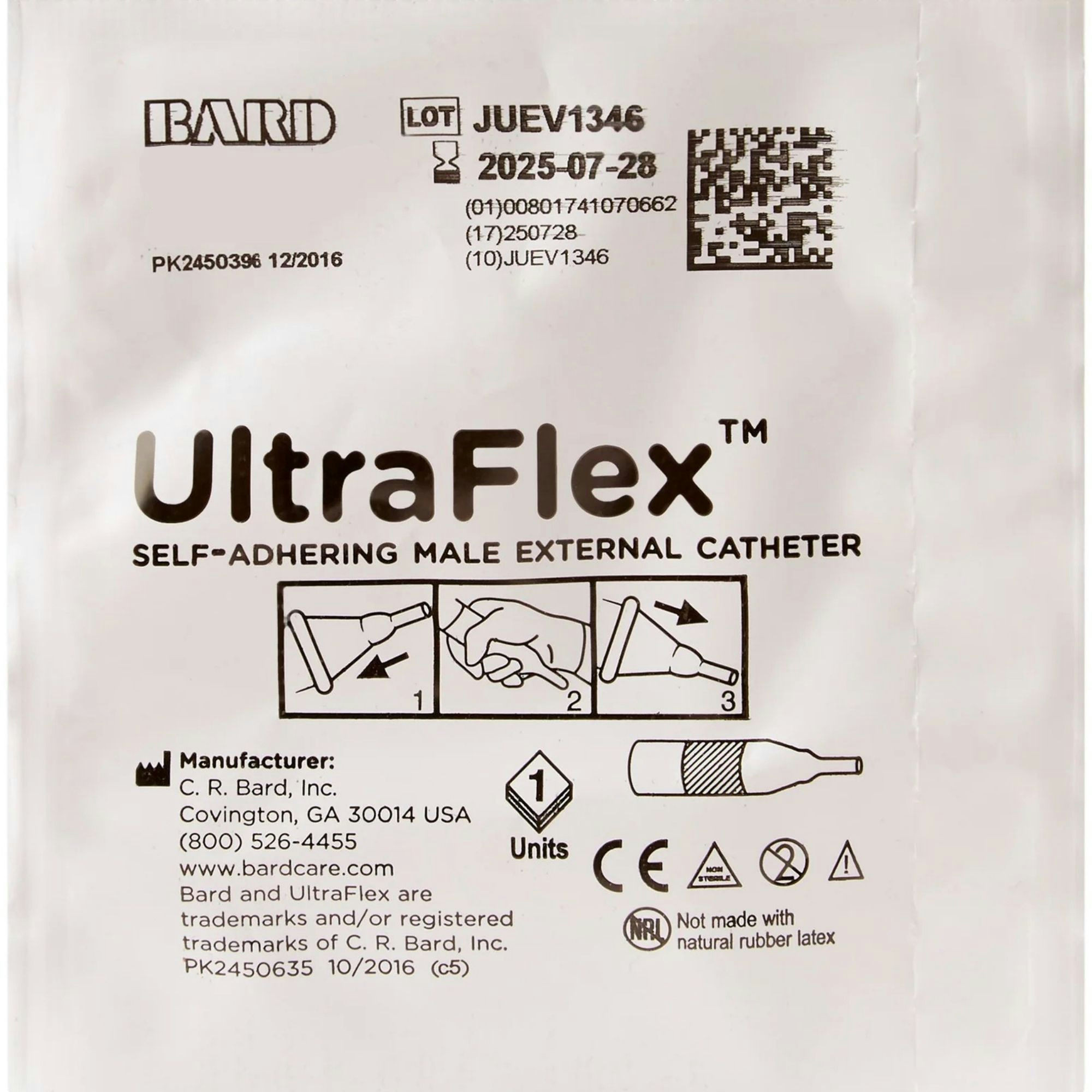 Bard UltraFlex Self-Adhering Male External Catheter