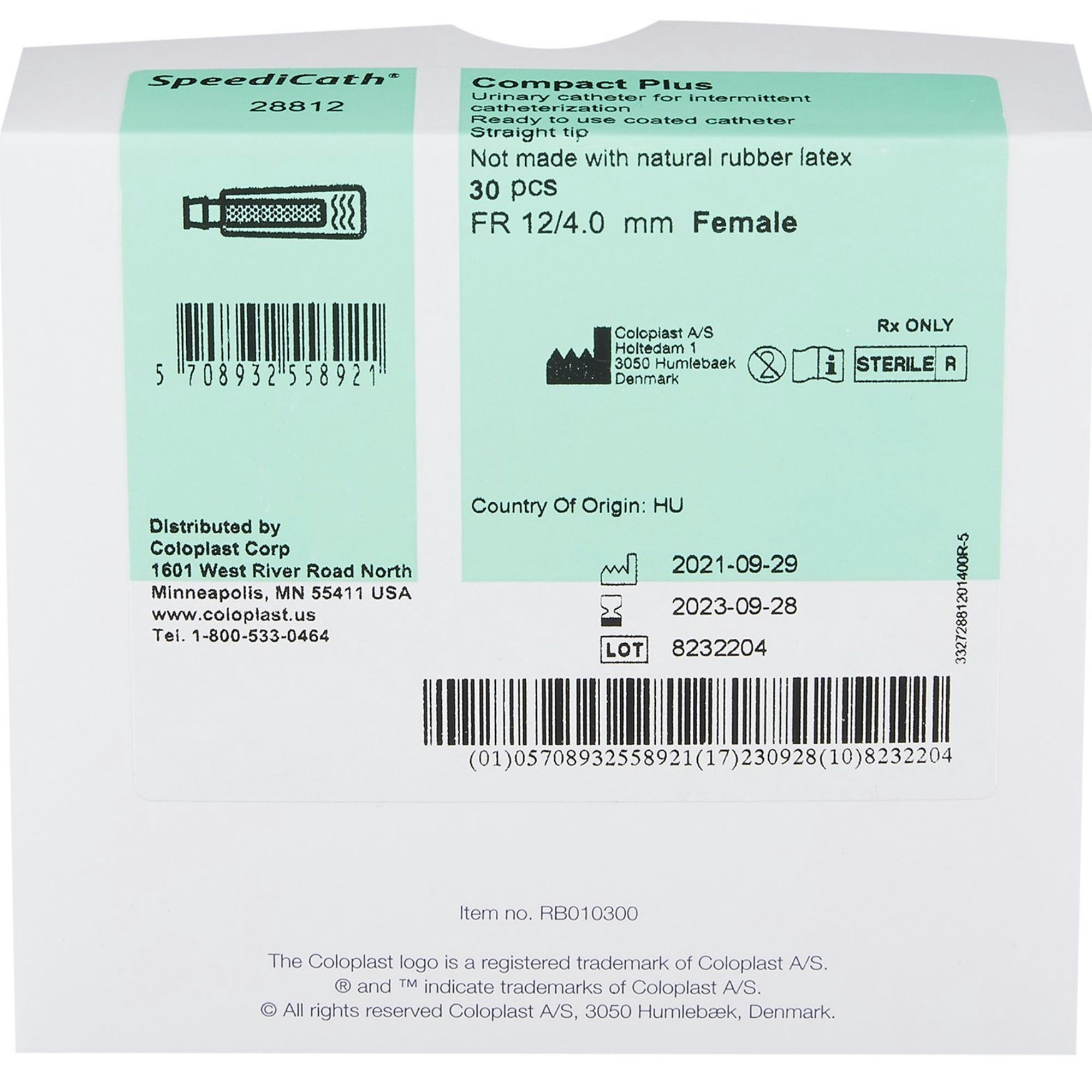 Coloplast SpeediCath Compact Plus Female Urethral Catheter