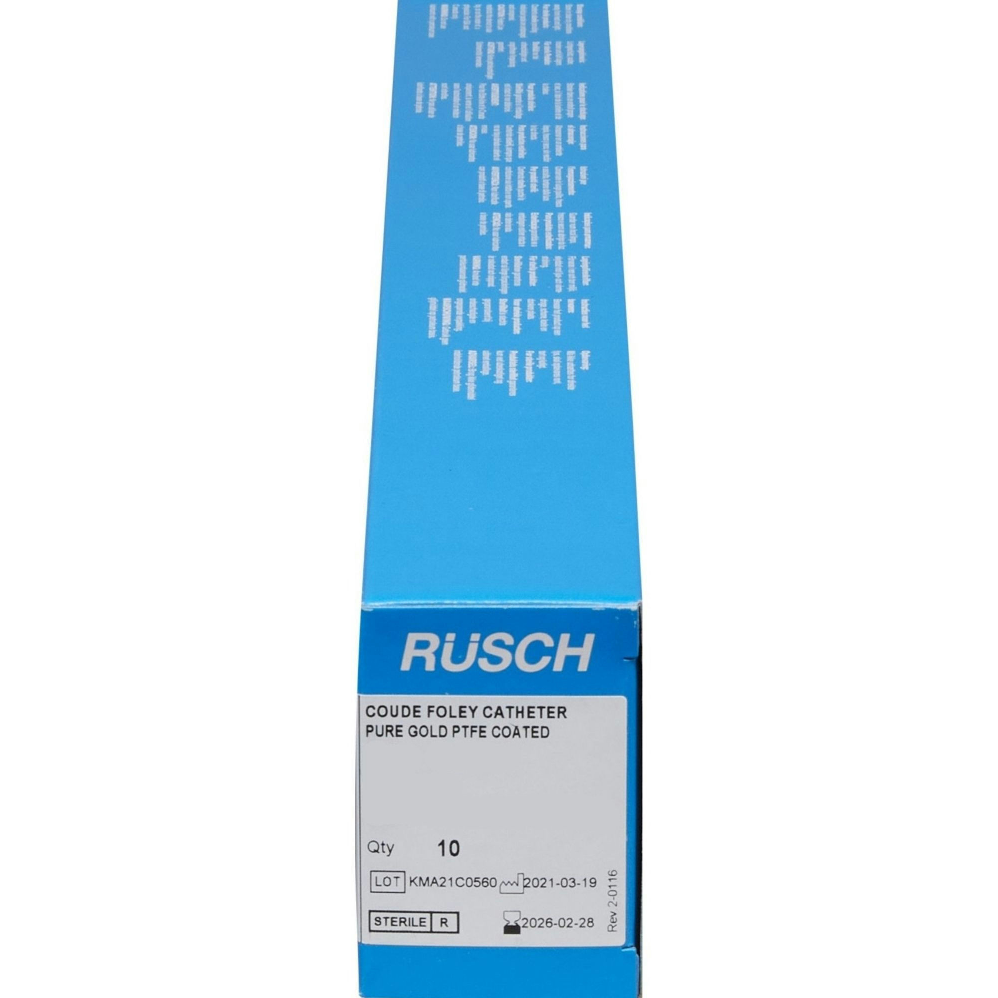 Rusch PureGold 2-Way Teflon Coated Foley Catheter, Coude Tip, 5 cc