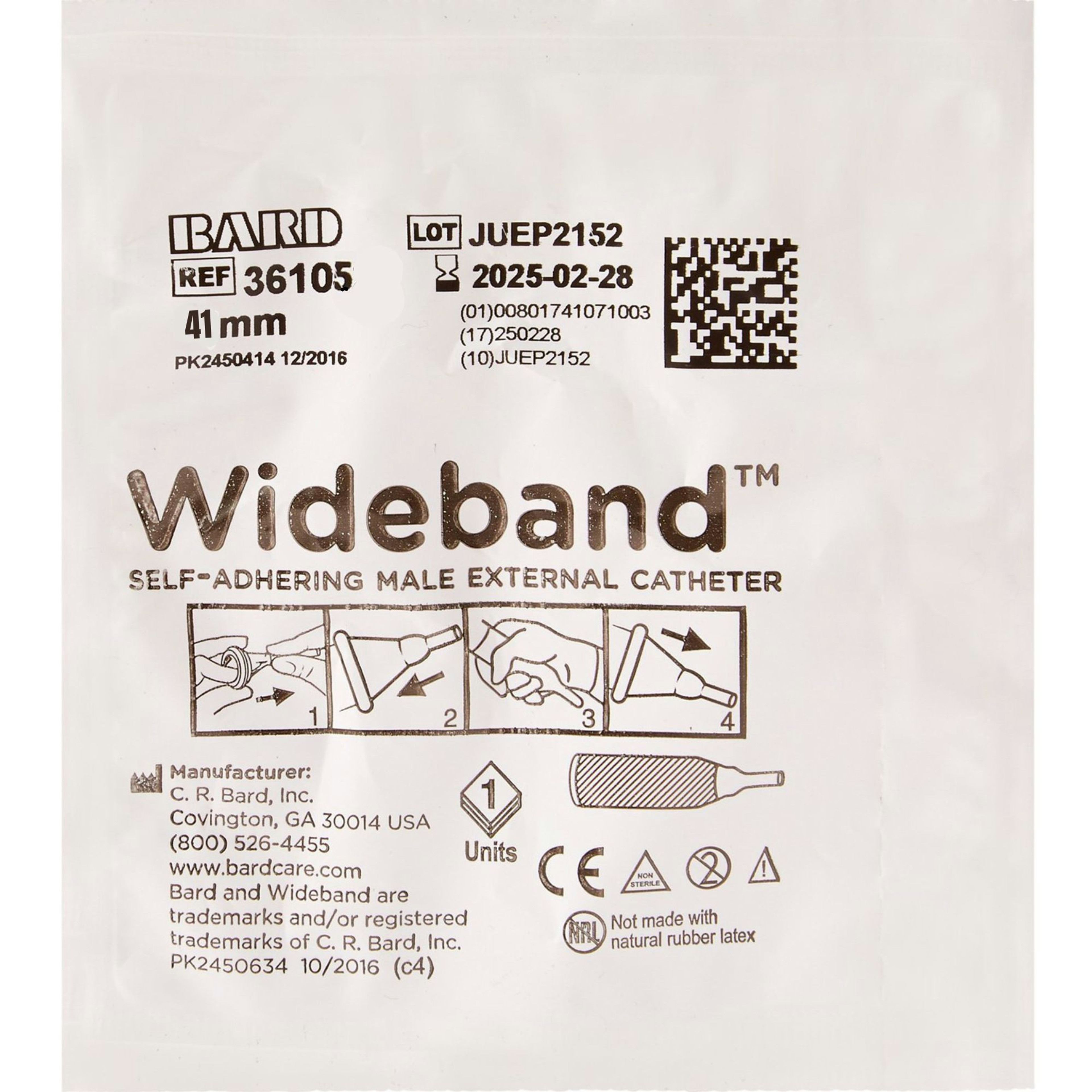 Bard UltraFlex Self-Adhering Male External Catheter