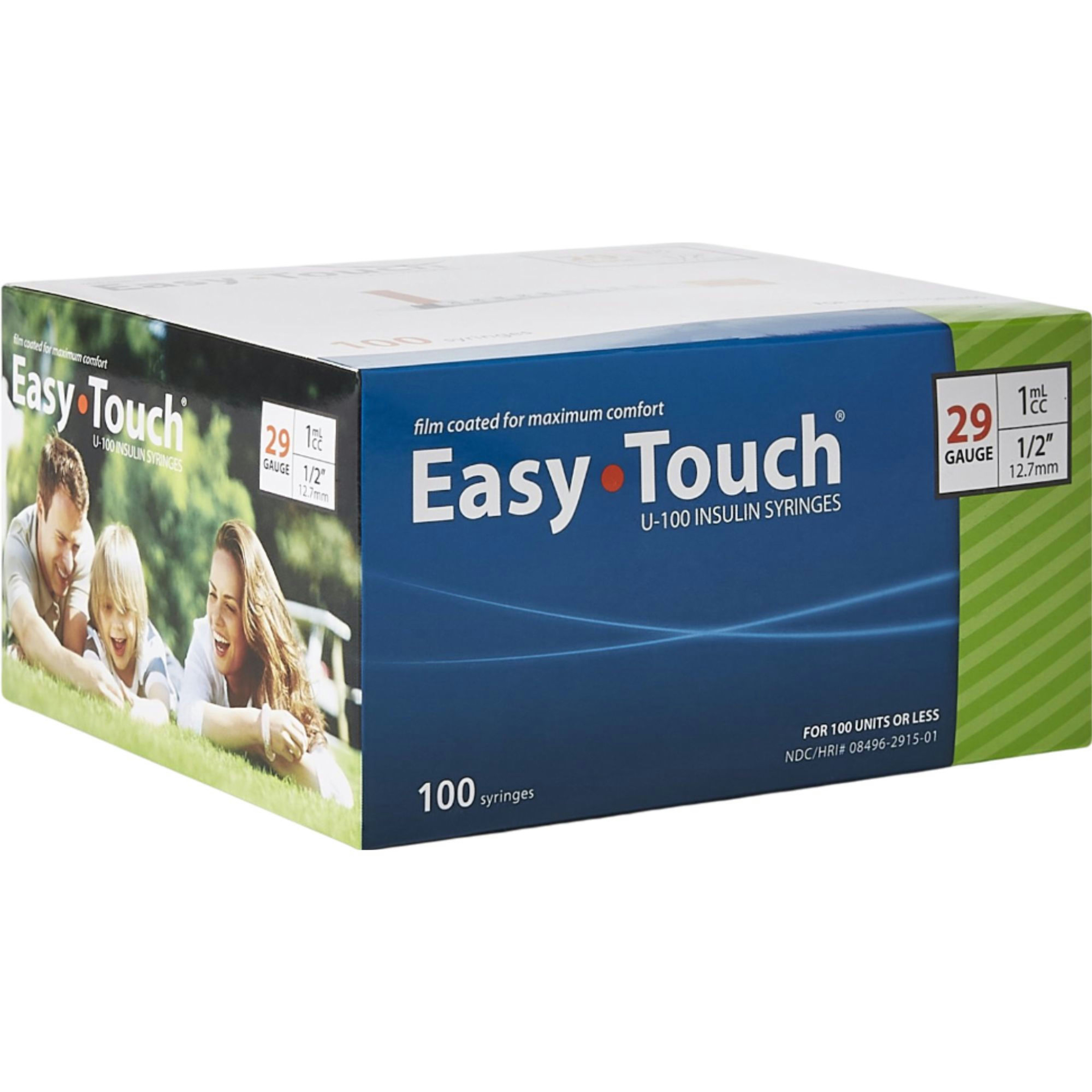 Easy Touch U-100 Insulin Syringe With Needle, 29 gauge