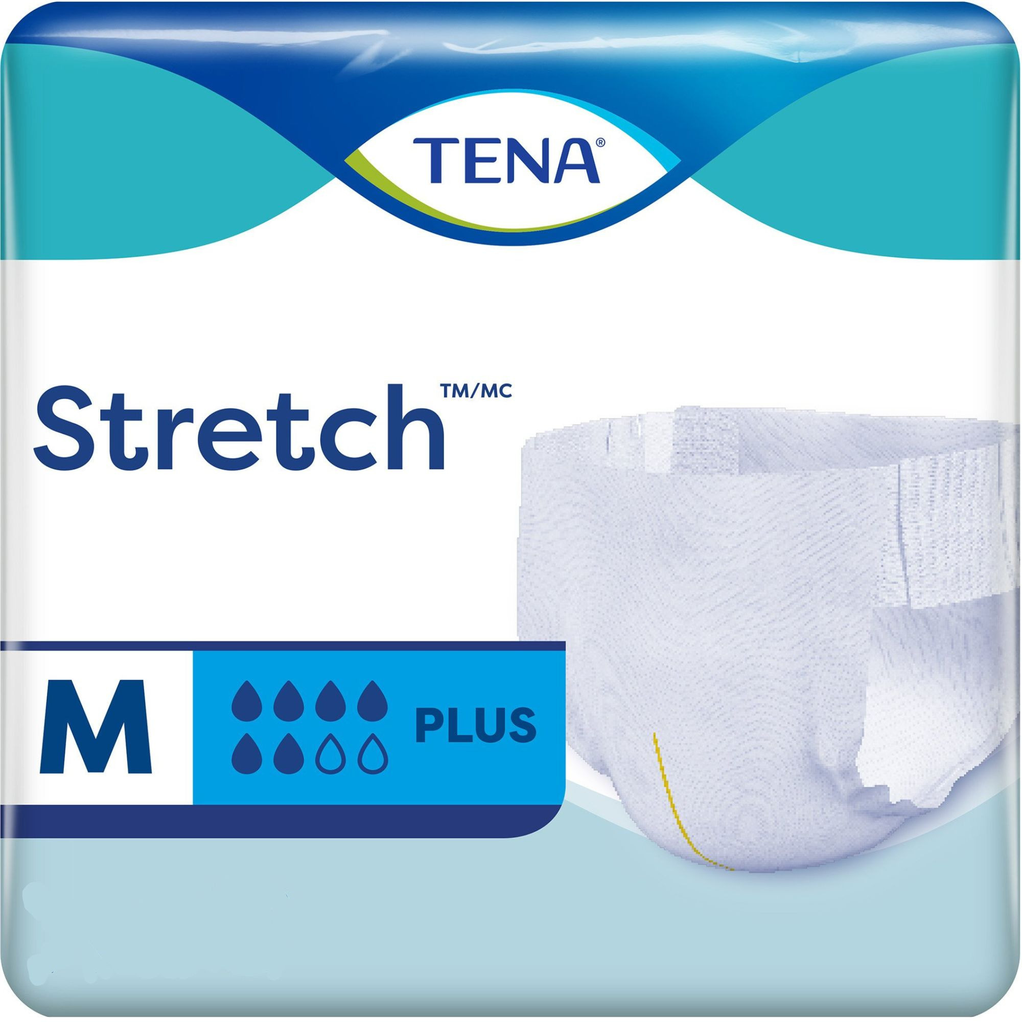 TENA Stretch Plus Incontinence Adult Briefs, Moderate Absorbency