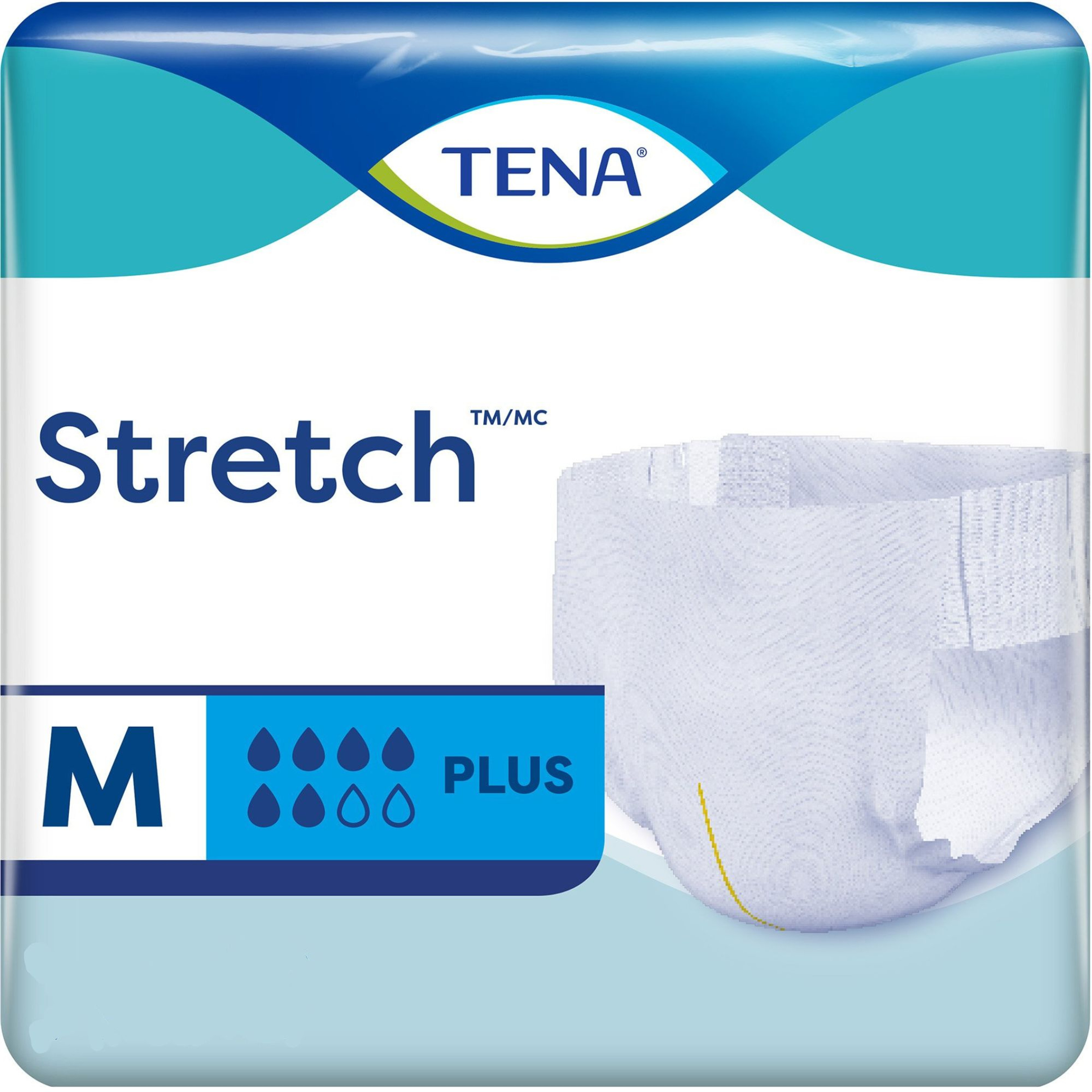 TENA Stretch Plus Incontinence Adult Briefs, Moderate Absorbency