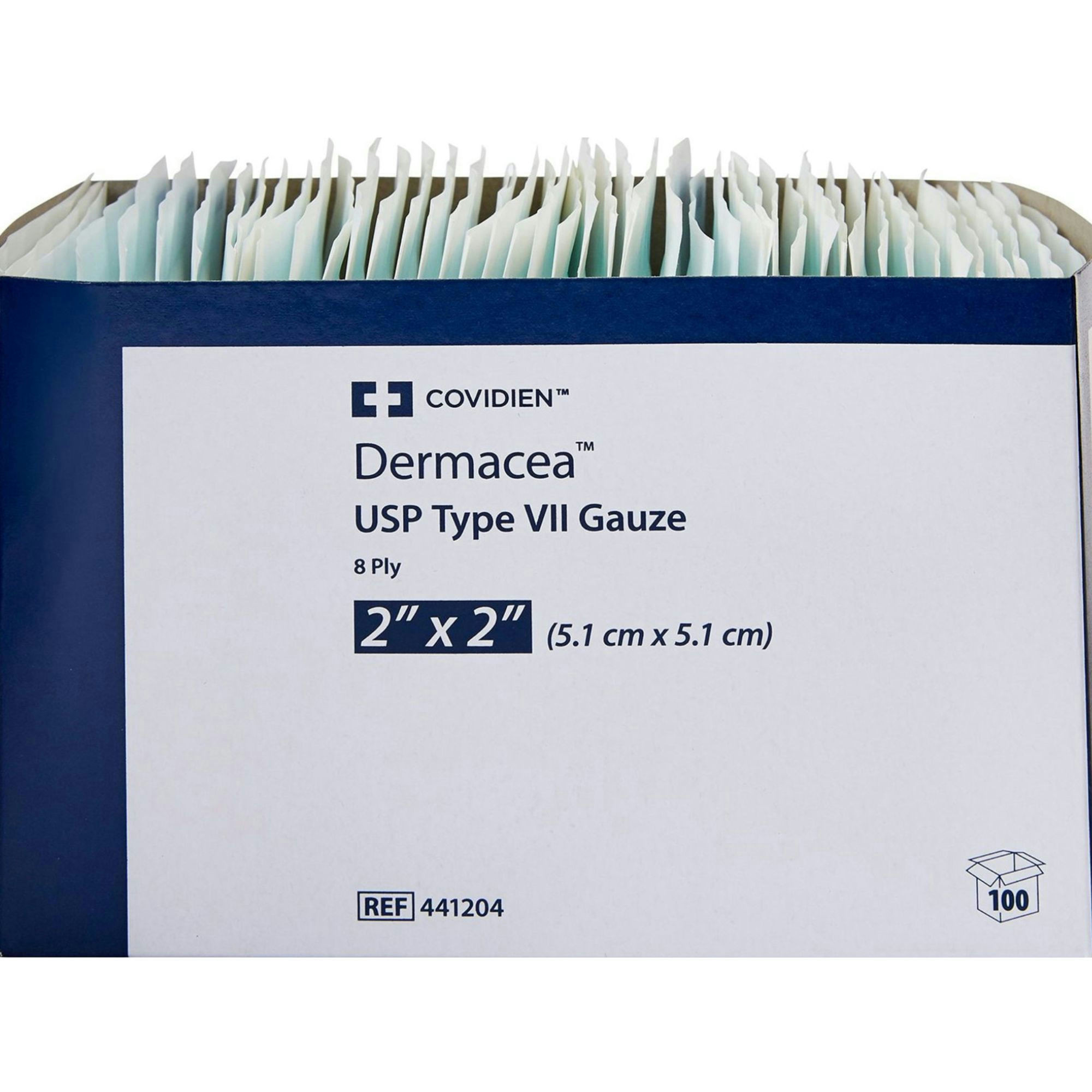 Cardinal Health Dermacea USP Type VII Gauze, Sterile, 8-Ply, 2 X 2"