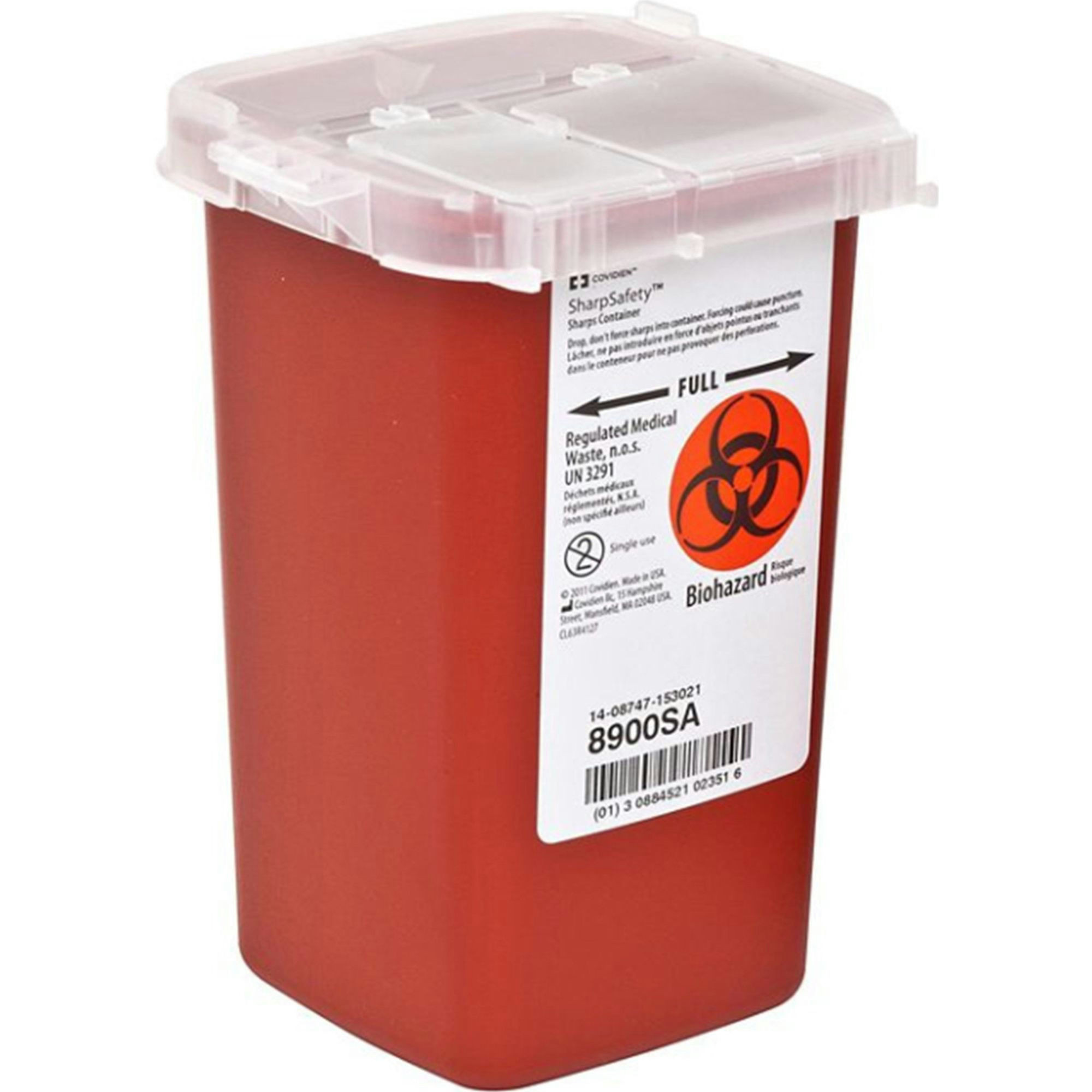 Cardinal Health SharpSafety Autodrop Phlebotomy Container, 1 Quart