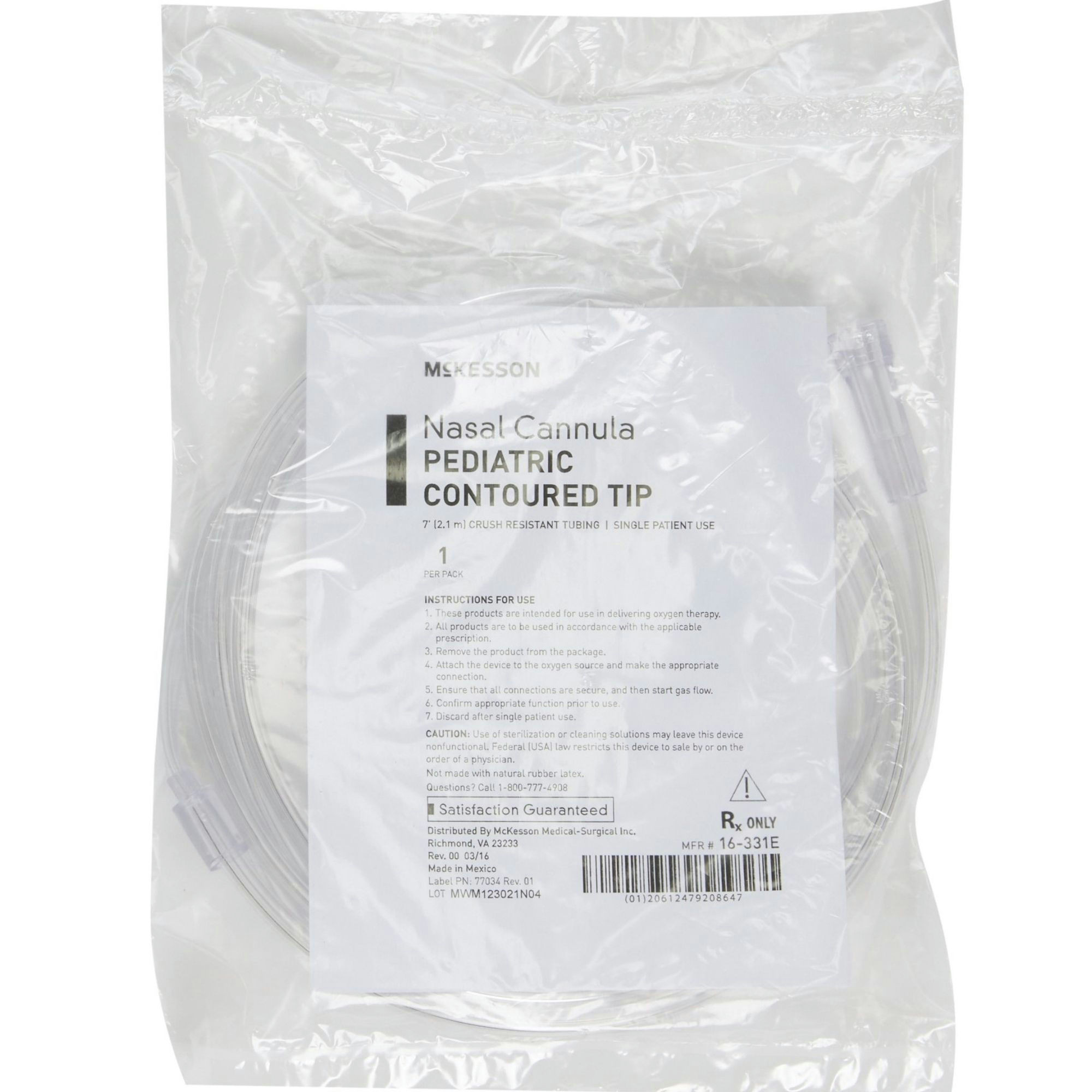 McKesson Nasal Cannula Low Flow McKesson Pediatric Curved Prong/NonFlared Tip