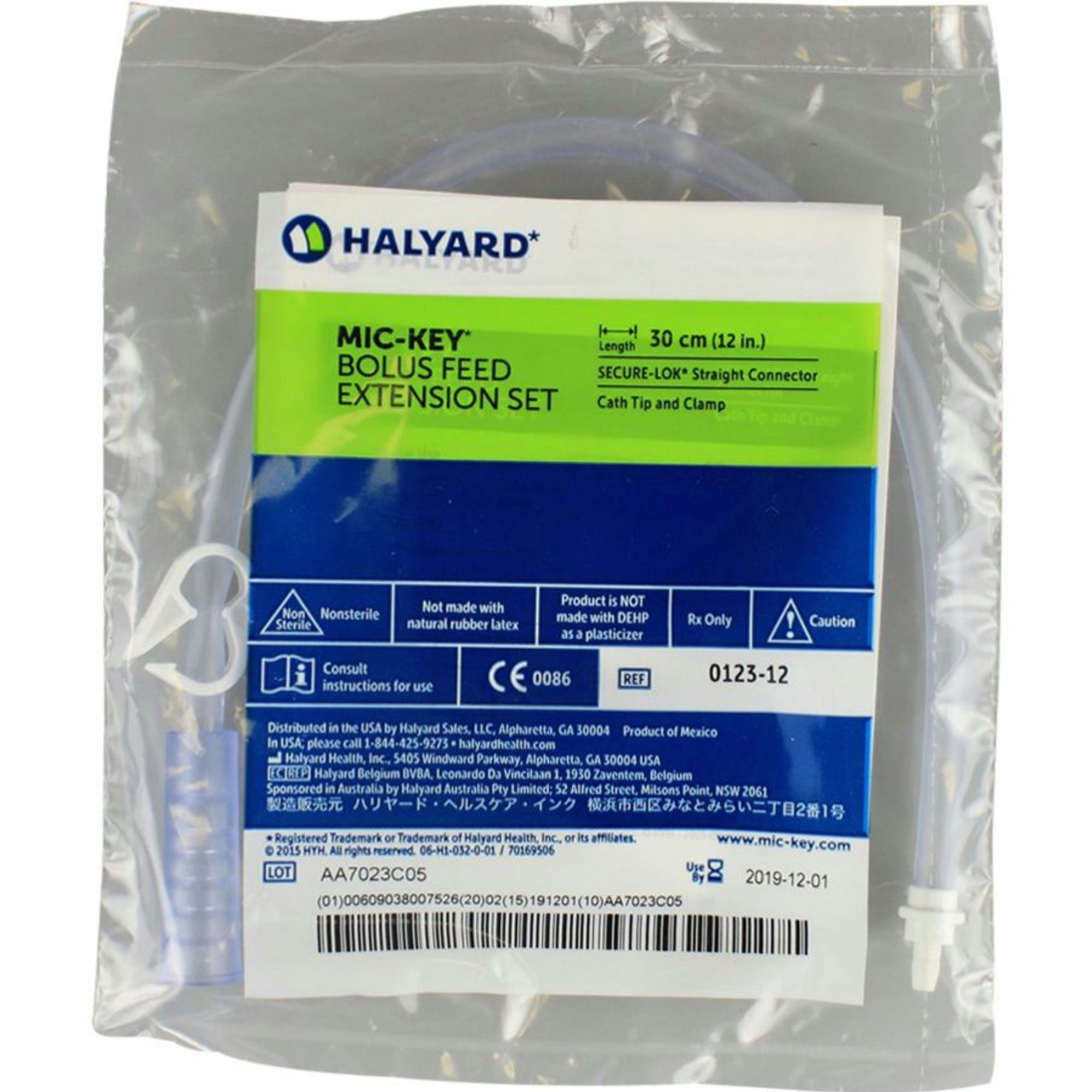 MIC-KEY Bolus Feeding Tube Extension Set with Catheter Tip, Straight Angle Connector