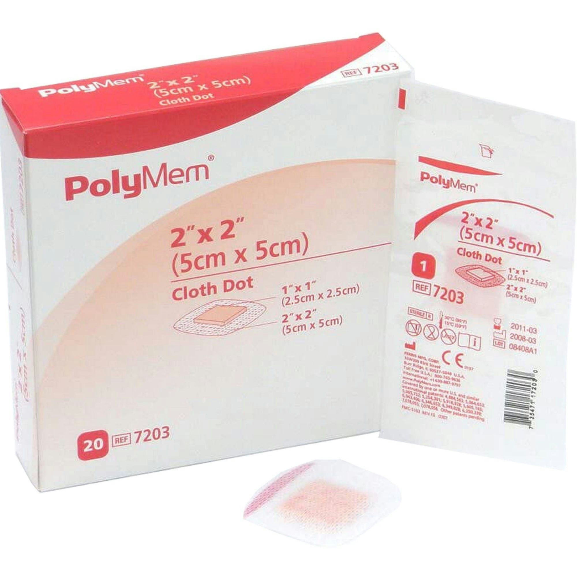 PolyMem Adhesive Strip,  2 X 2"