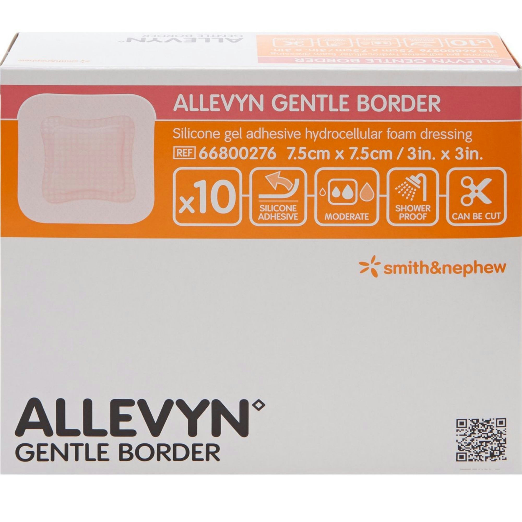 Allevyn Gentle Border Silicone Foam Dressing, Square
