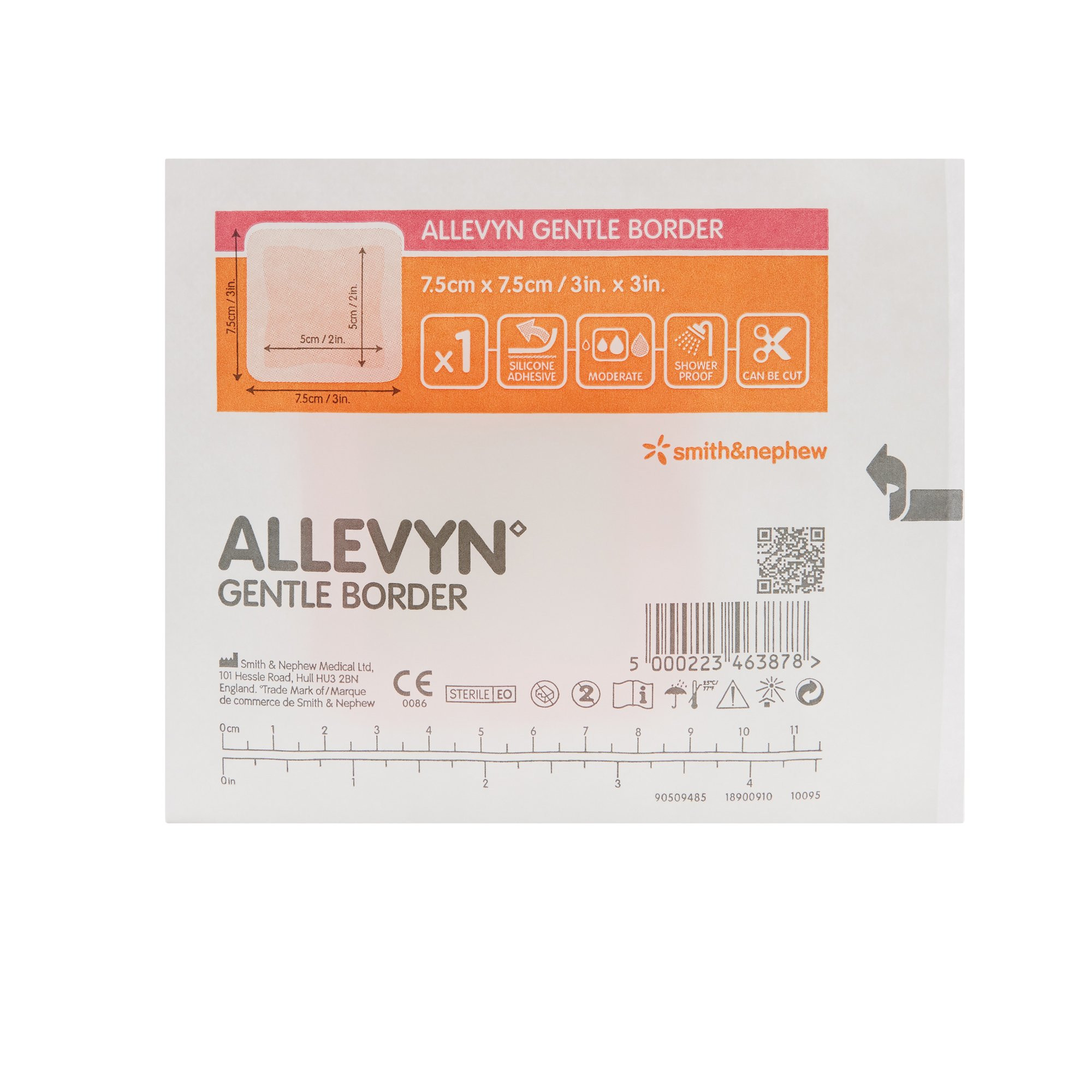 Allevyn Gentle Border Silicone Foam Dressing, Square