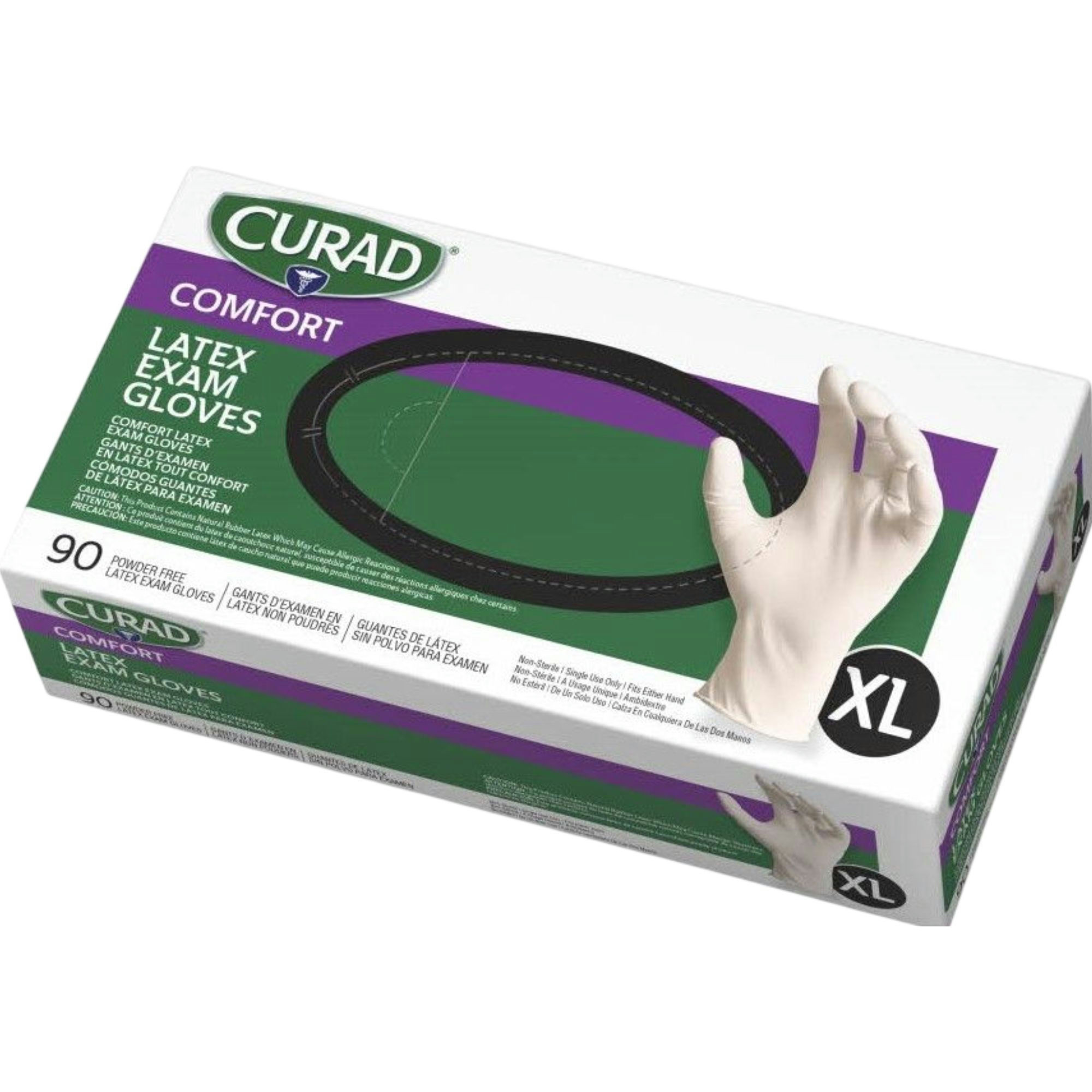 CURAD Powder-Free Textured Latex Exam Gloves