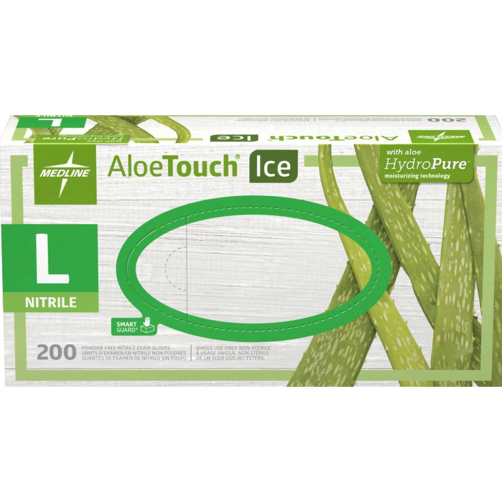Medline AloeTouch ICE Powder-Free Nitrile Exam Gloves