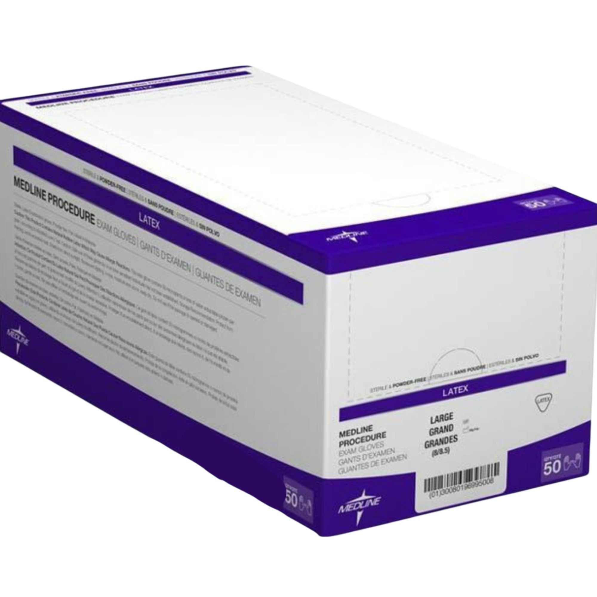 Medline Sterile Powder-Free Latex Procedure Exam Gloves