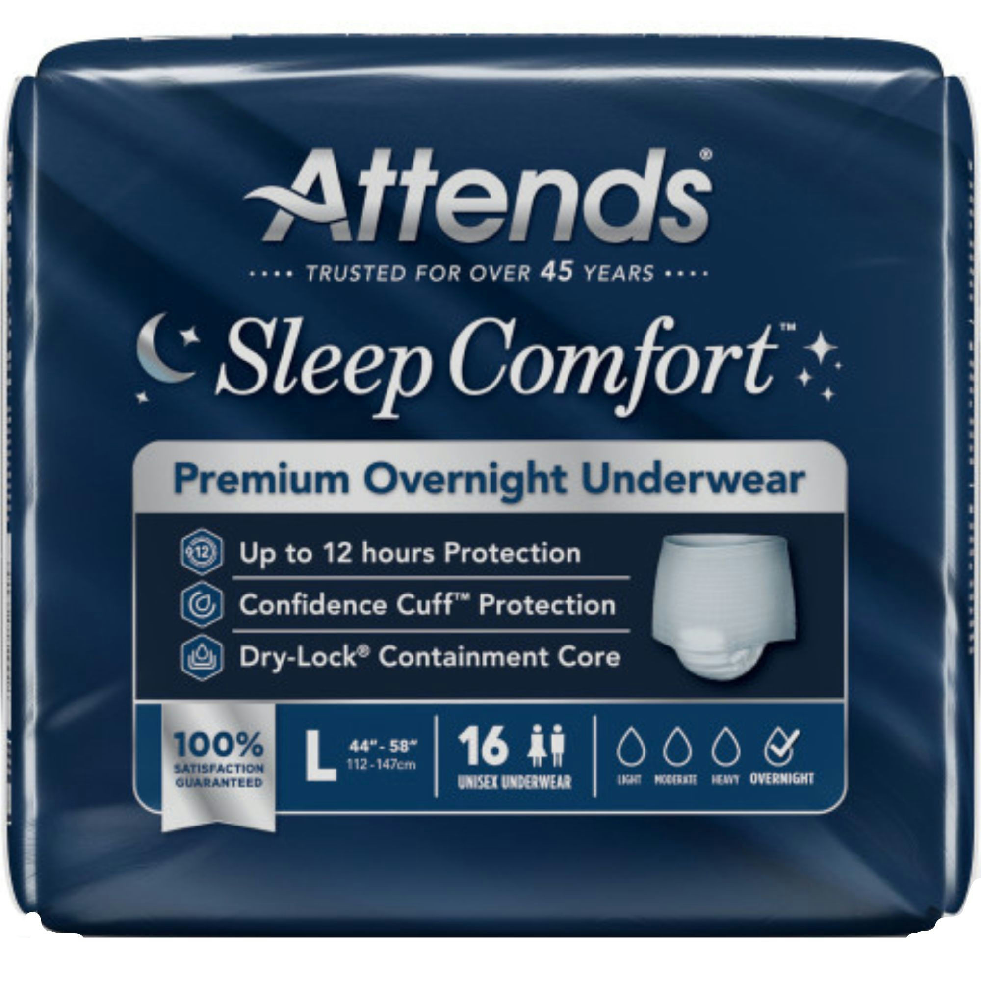 Attends Sleep Comfort Premium Overnight Pull-Up Underwear for Men & Women