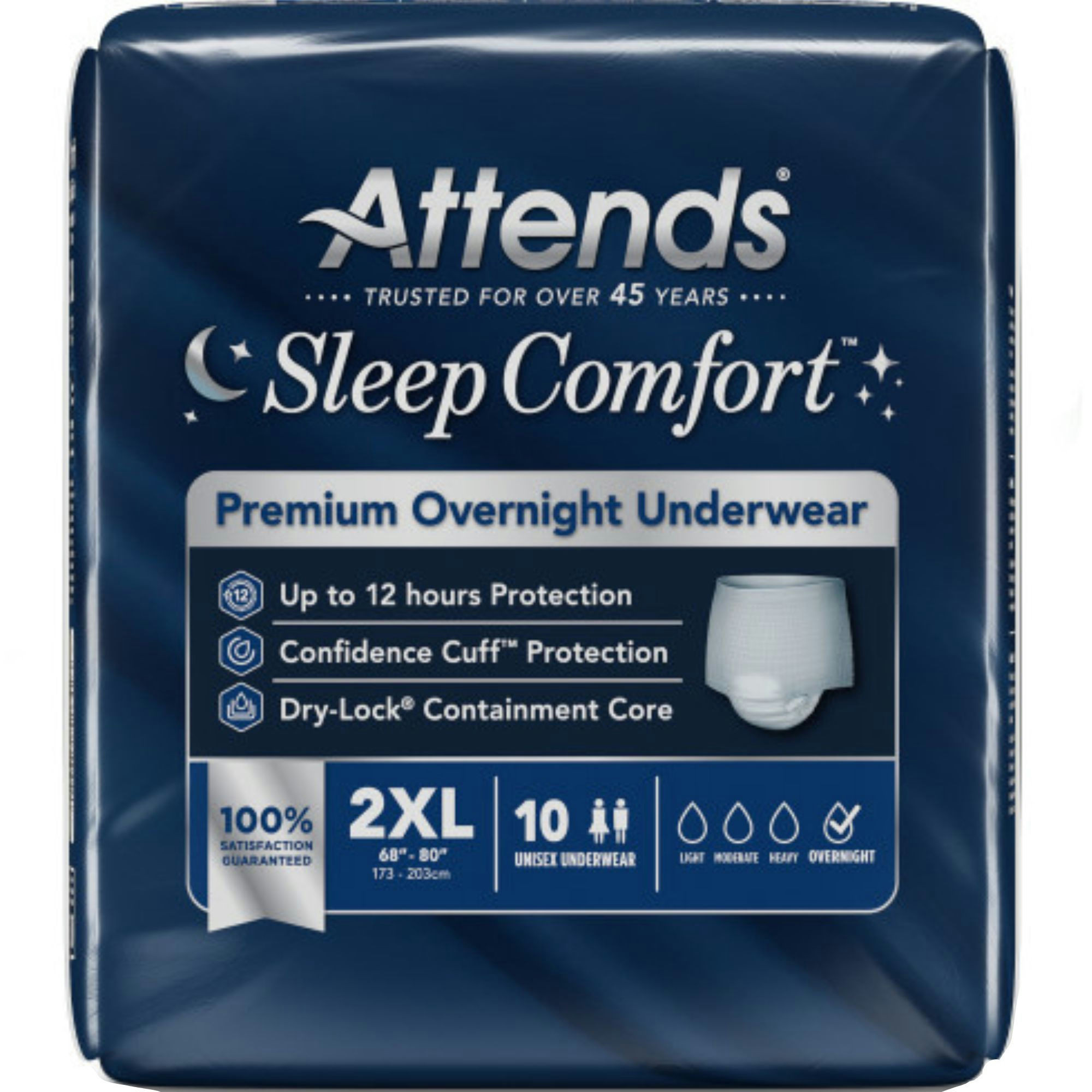 Attends Sleep Comfort Premium Overnight Pull-Up Underwear for Men & Women