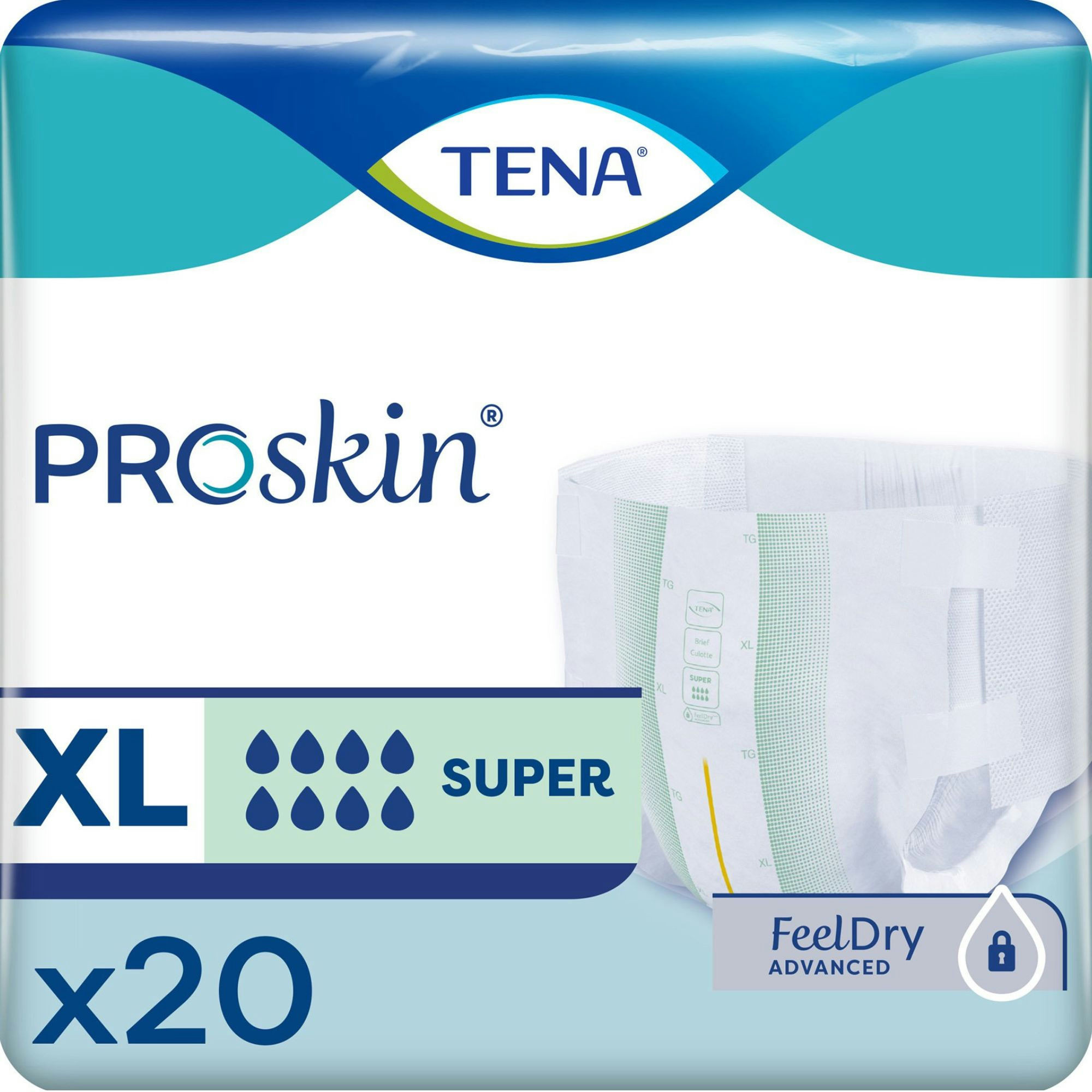 TENA ProSkin Super Adult Incontinence Brief, Heavy Absorbency