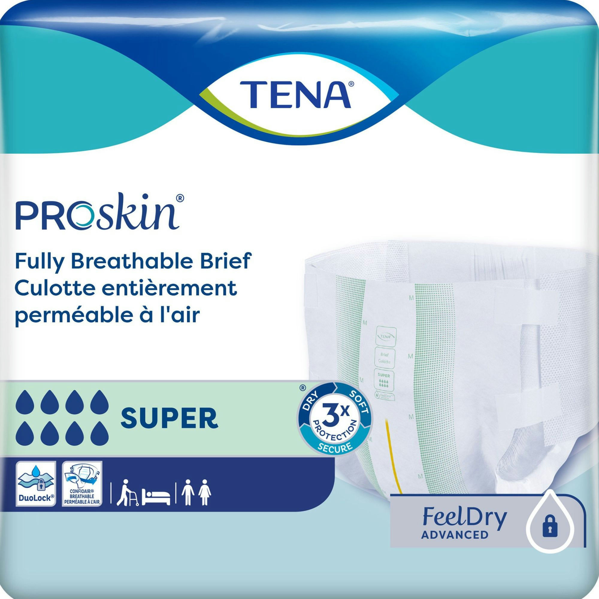TENA ProSkin Super Adult Incontinence Brief, Heavy Absorbency