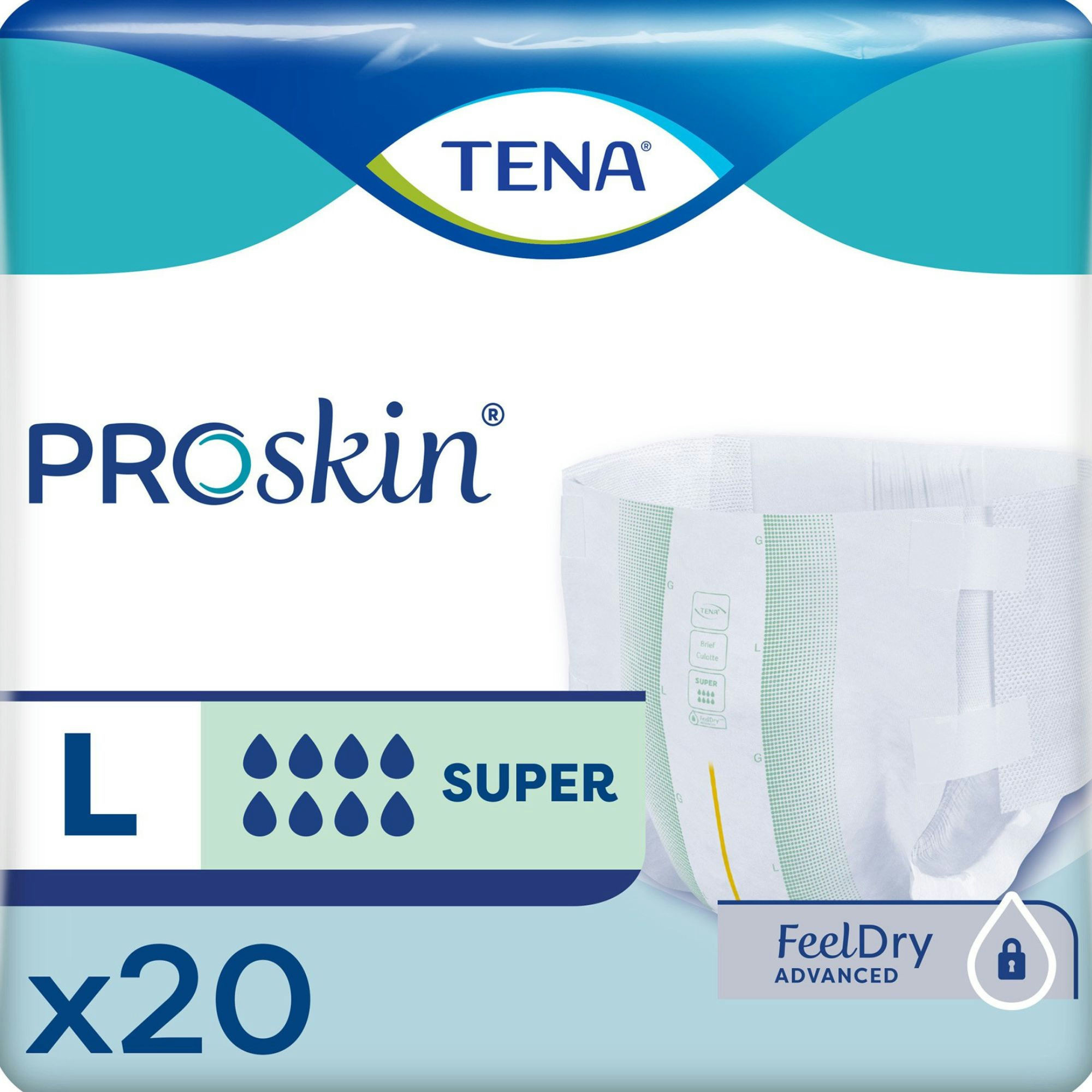 TENA ProSkin Super Adult Incontinence Brief, Heavy Absorbency