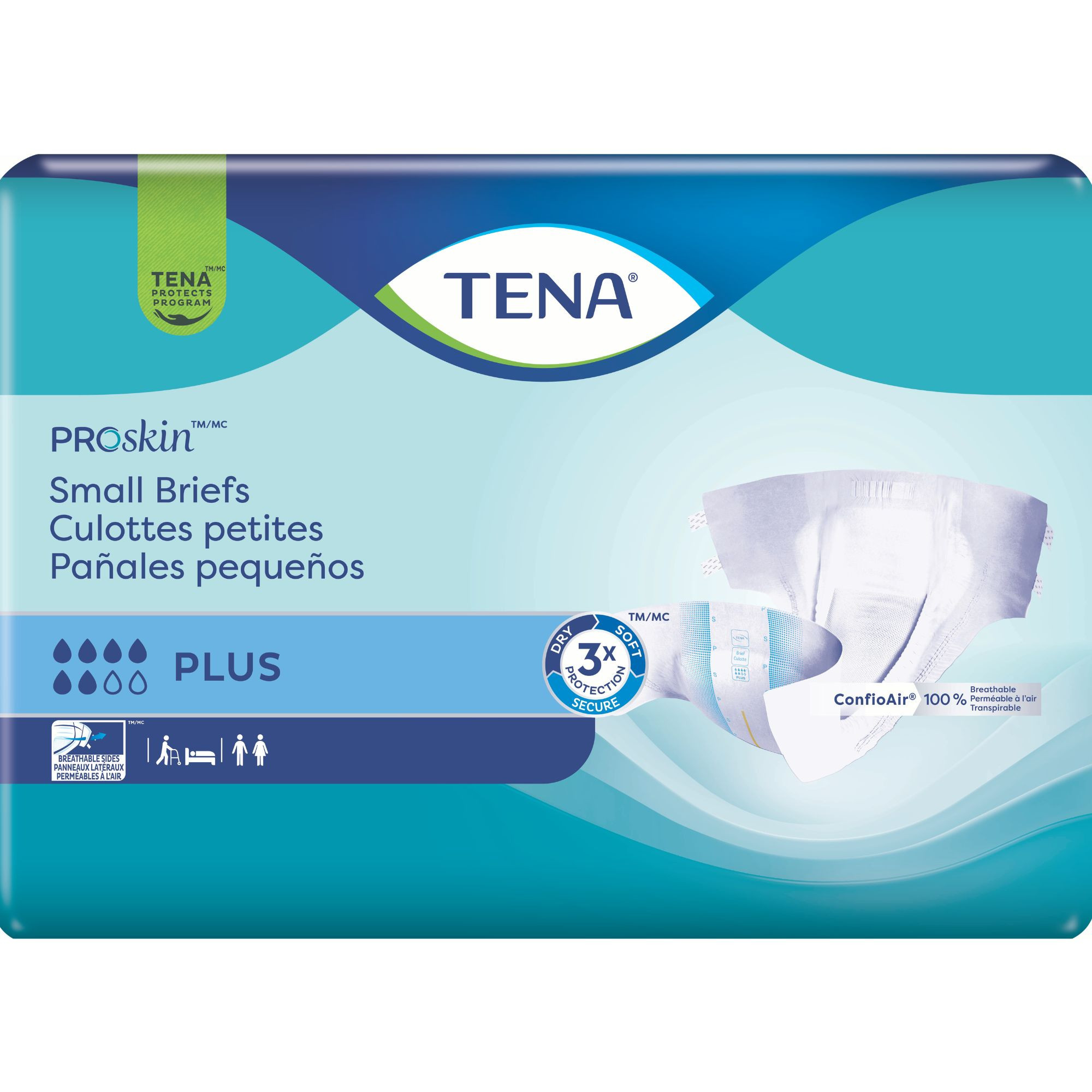 TENA ProSkin Plus Small Incontinence Brief, Moderate Absorbency