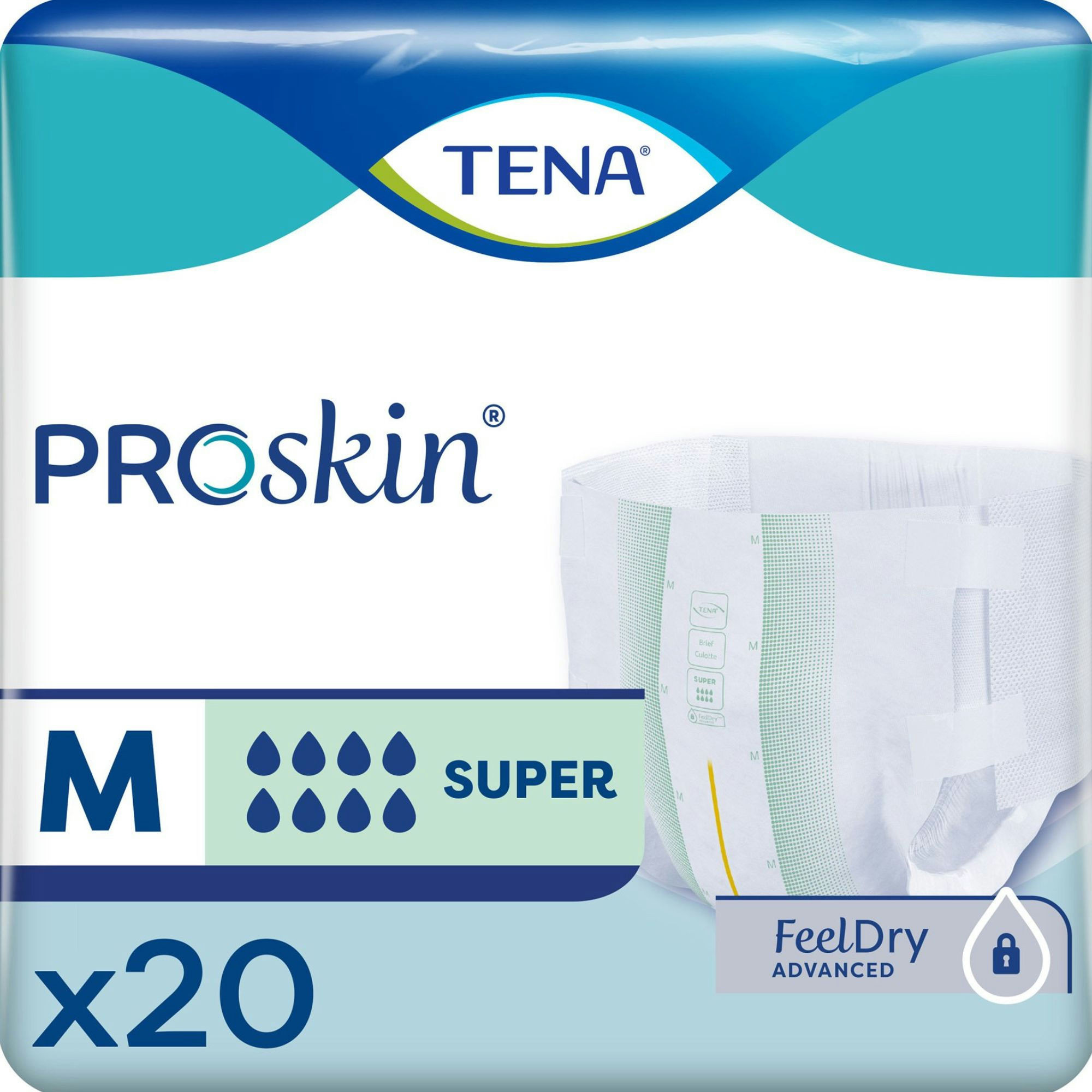 TENA ProSkin Super Adult Incontinence Brief, Heavy Absorbency