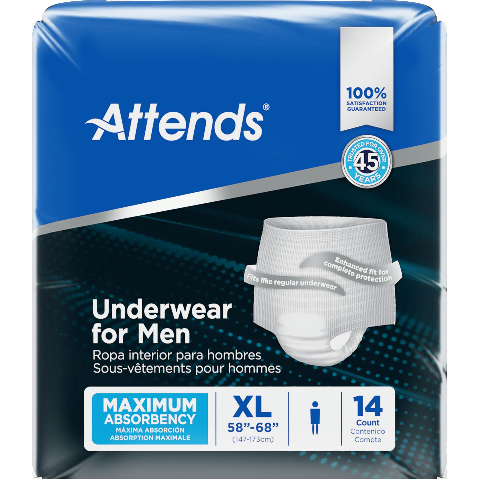 Attends Underwear for Men, Maximum Absorbency