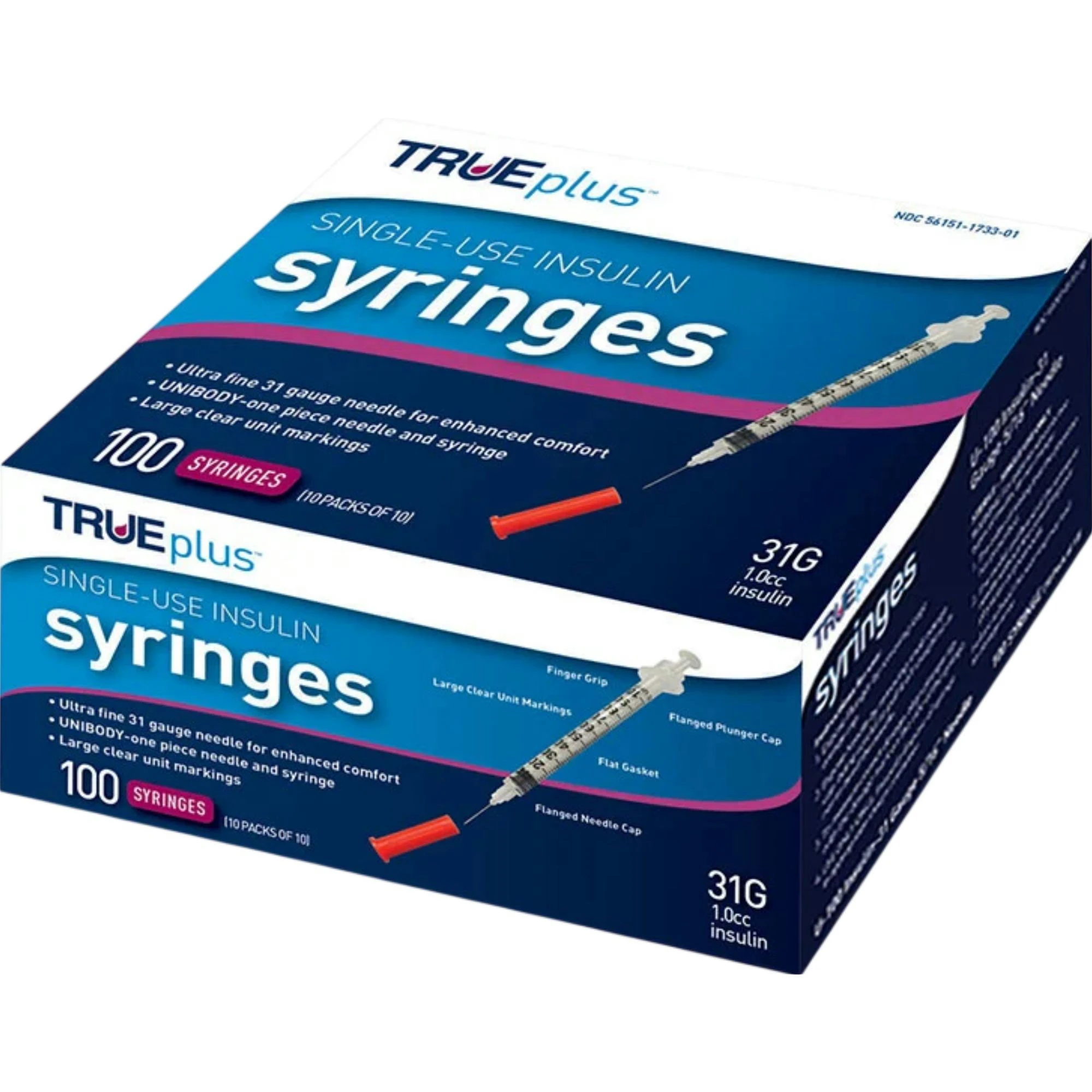 TRUEplus Single-Use Insulin Syringes, 31 gauge